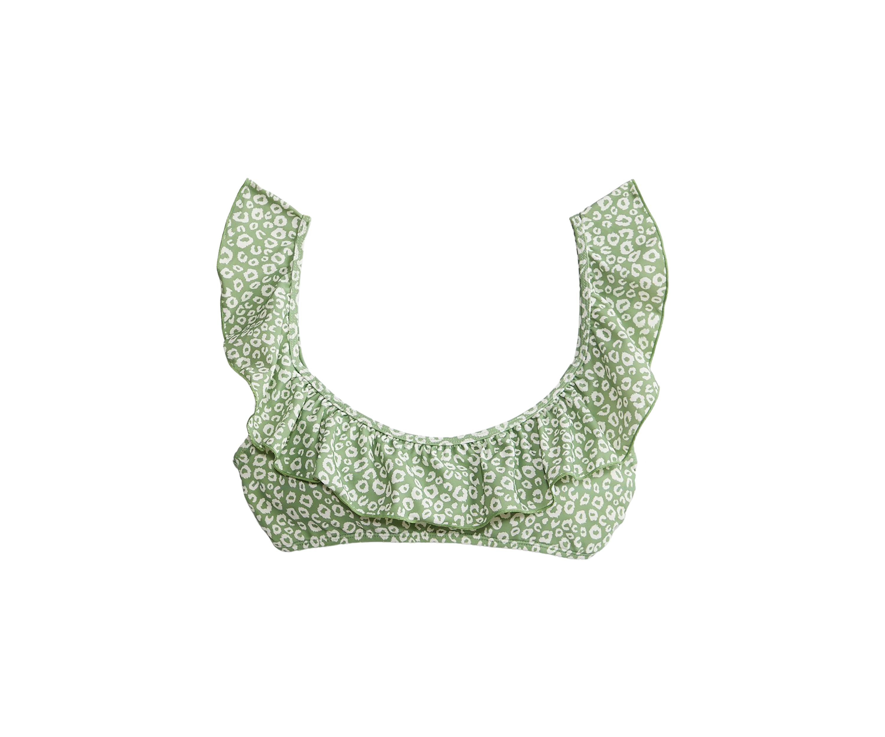 Animal Printed Ruffled Swim Bralette 