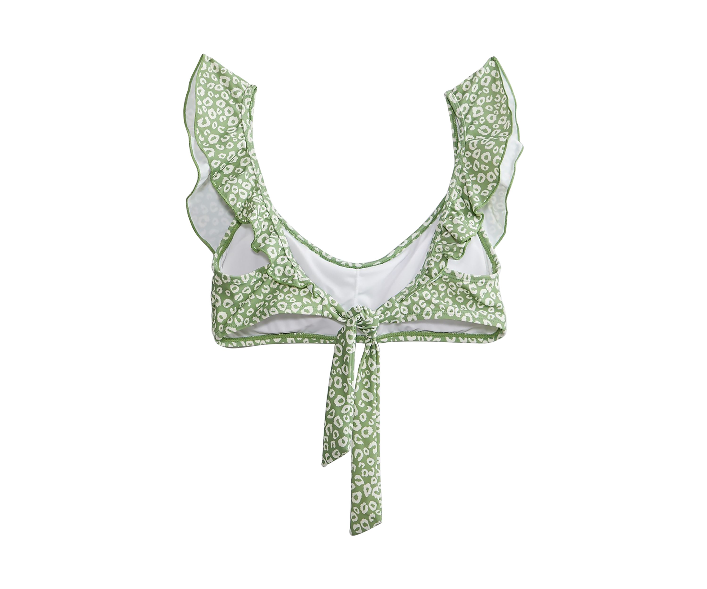 Animal Printed Ruffled Swim Bralette 