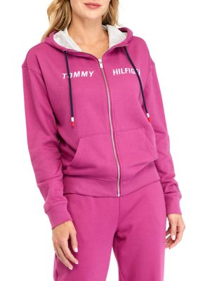 Tommy Hilfiger Sport Women's Zip Front Hoodie with Embroidered Logo