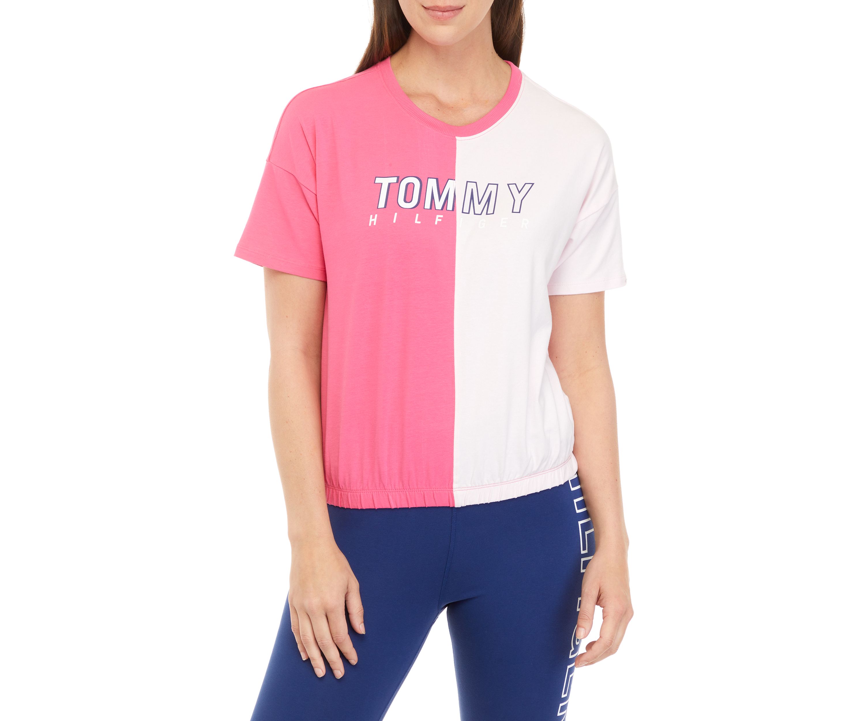 Color Block Cropped Graphic T-Shirt 