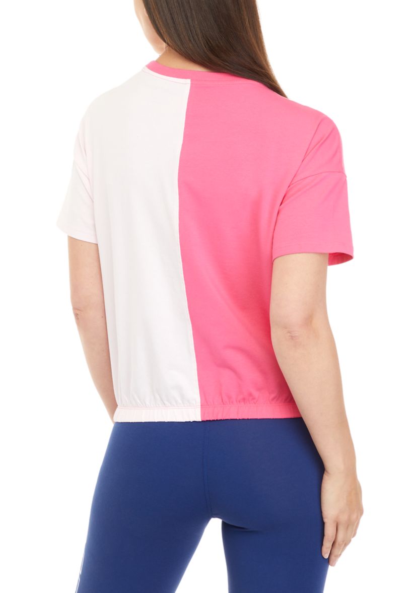 Color Block Cropped Graphic T-Shirt 