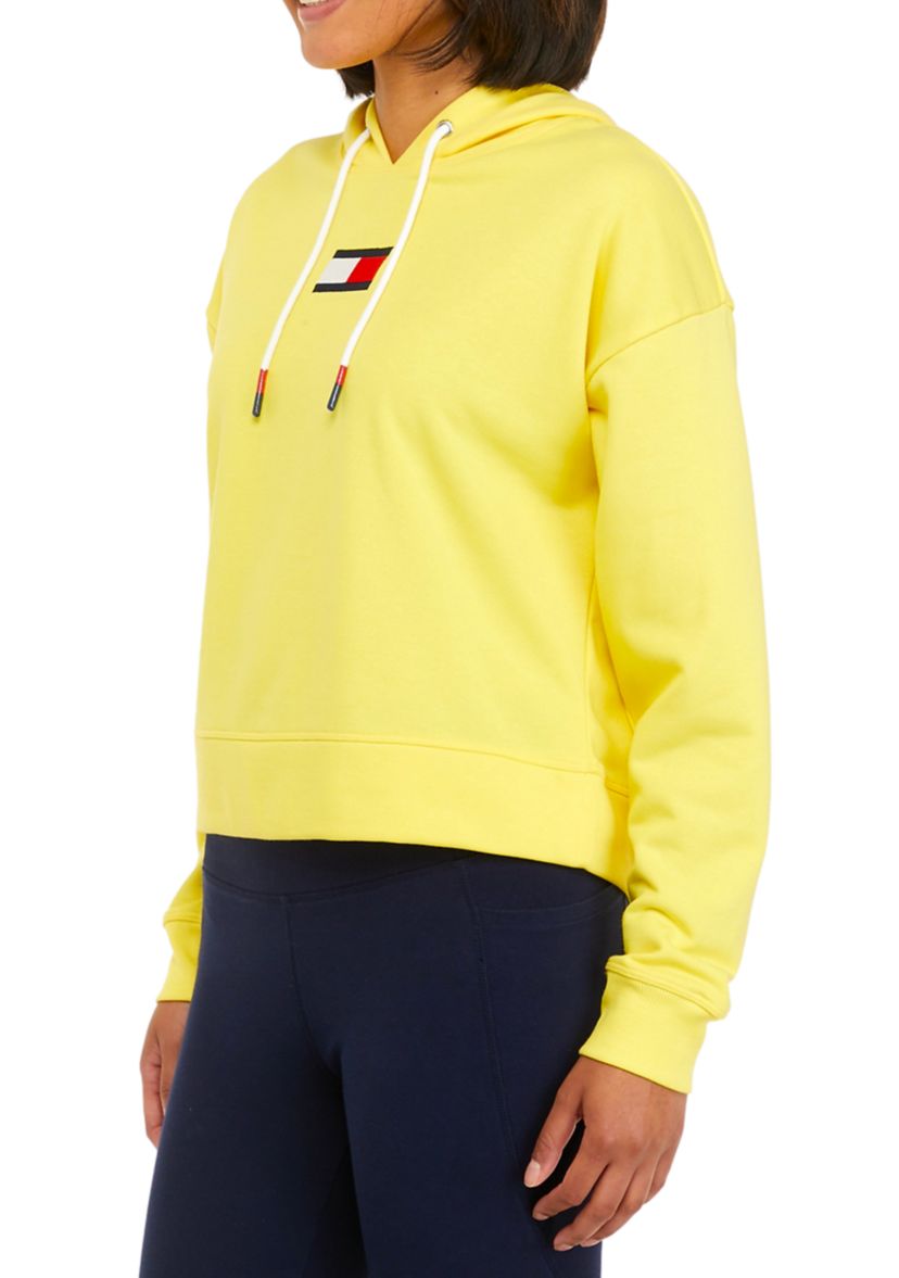 Womens Dropped Shoulder Flag Logo Hoodie