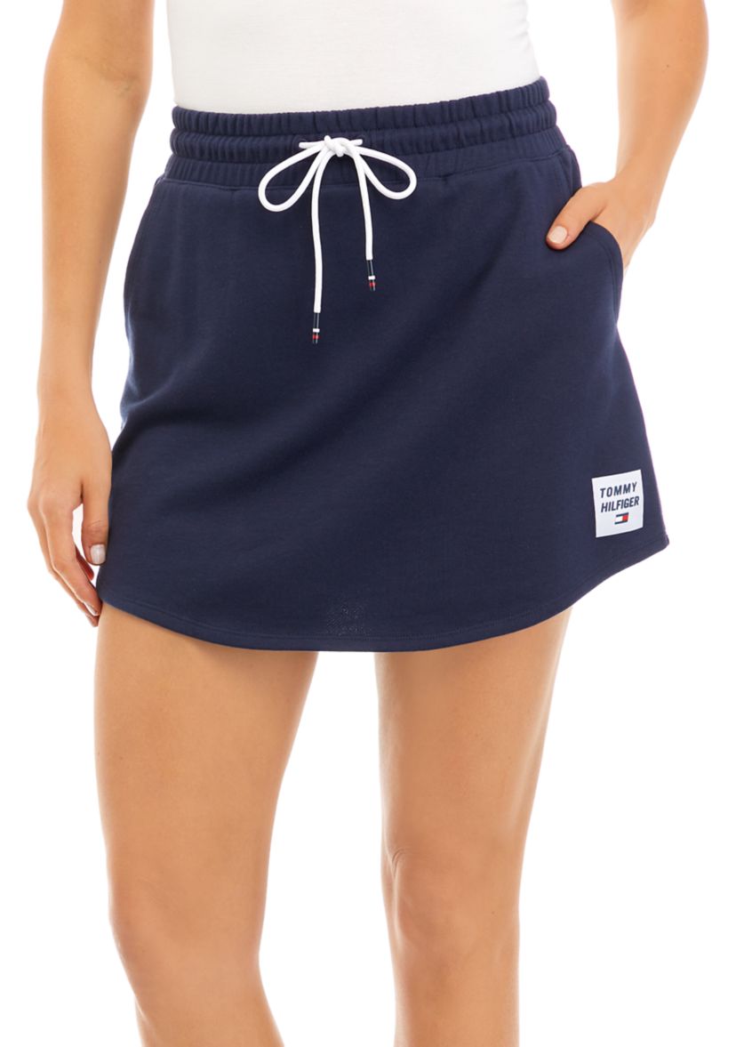 French Terry Skort with Woven Logo Patch