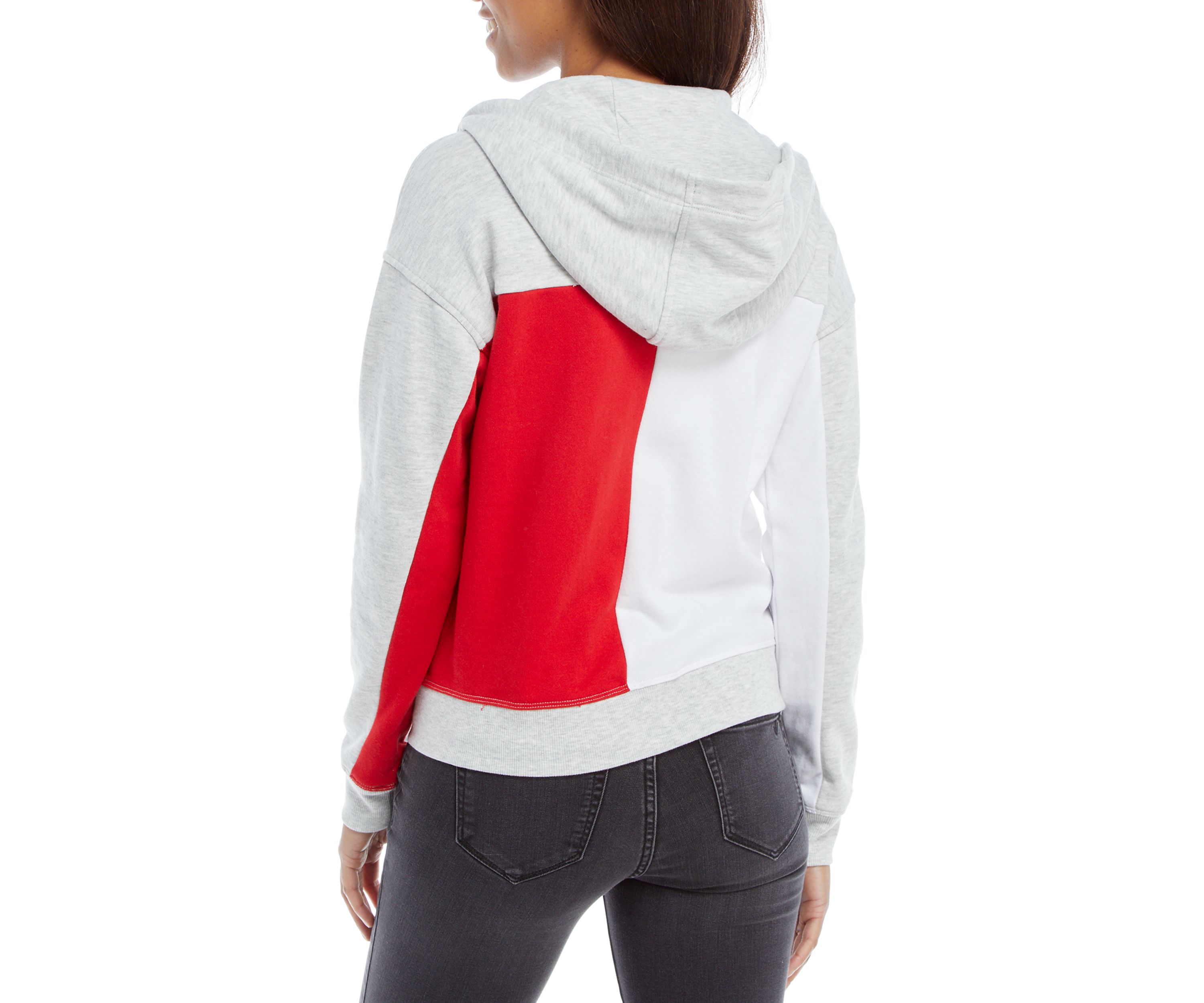 Womens Color Block Zip Up Hoodie 