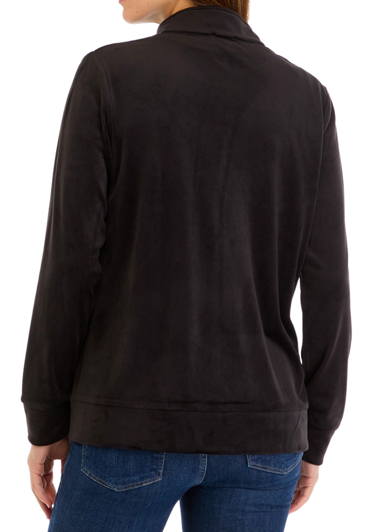 Womens Velour Zip Jacket