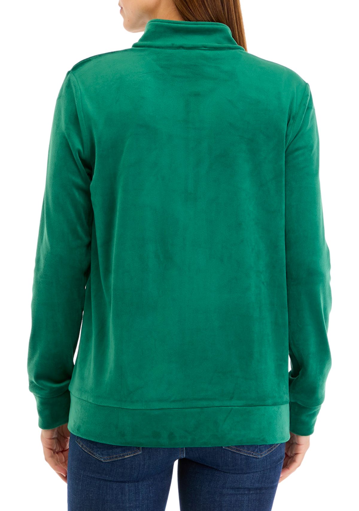 Womens Velour Zip Jacket