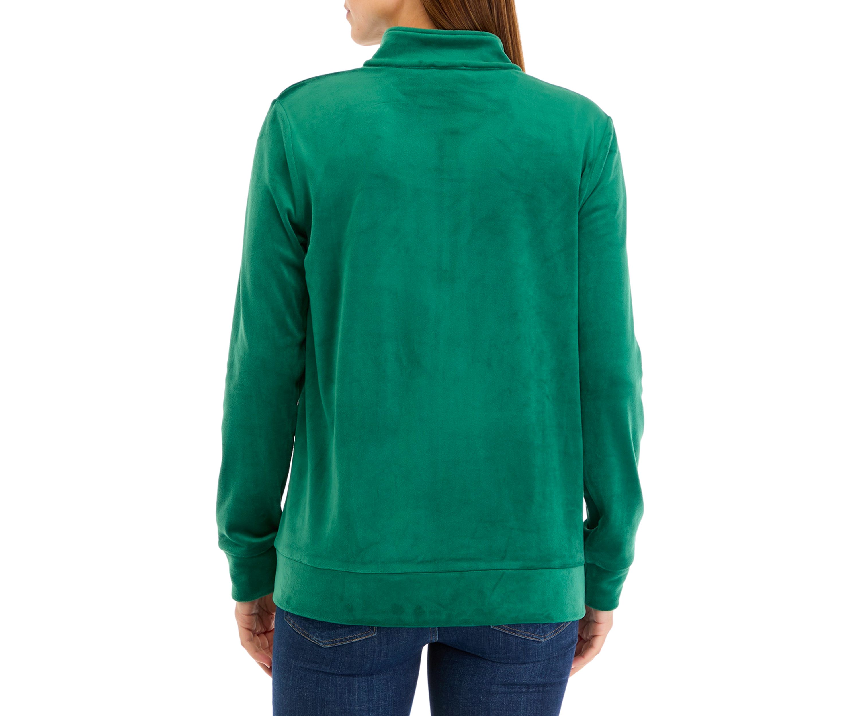 Petite Velour Zip Front Jacket
