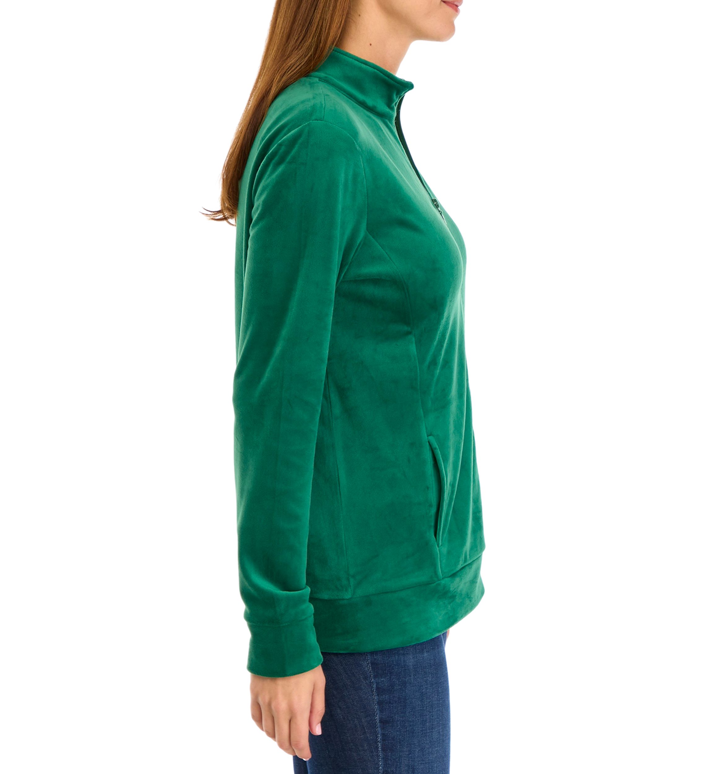 Petite Velour Zip Front Jacket
