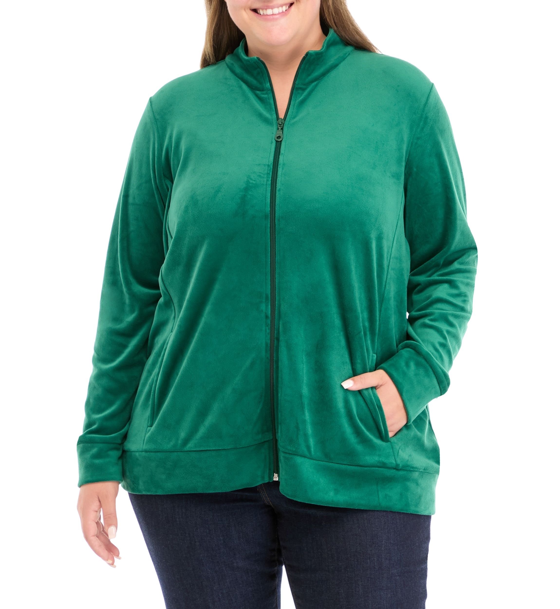 Plus Size Velour Zip Jacket