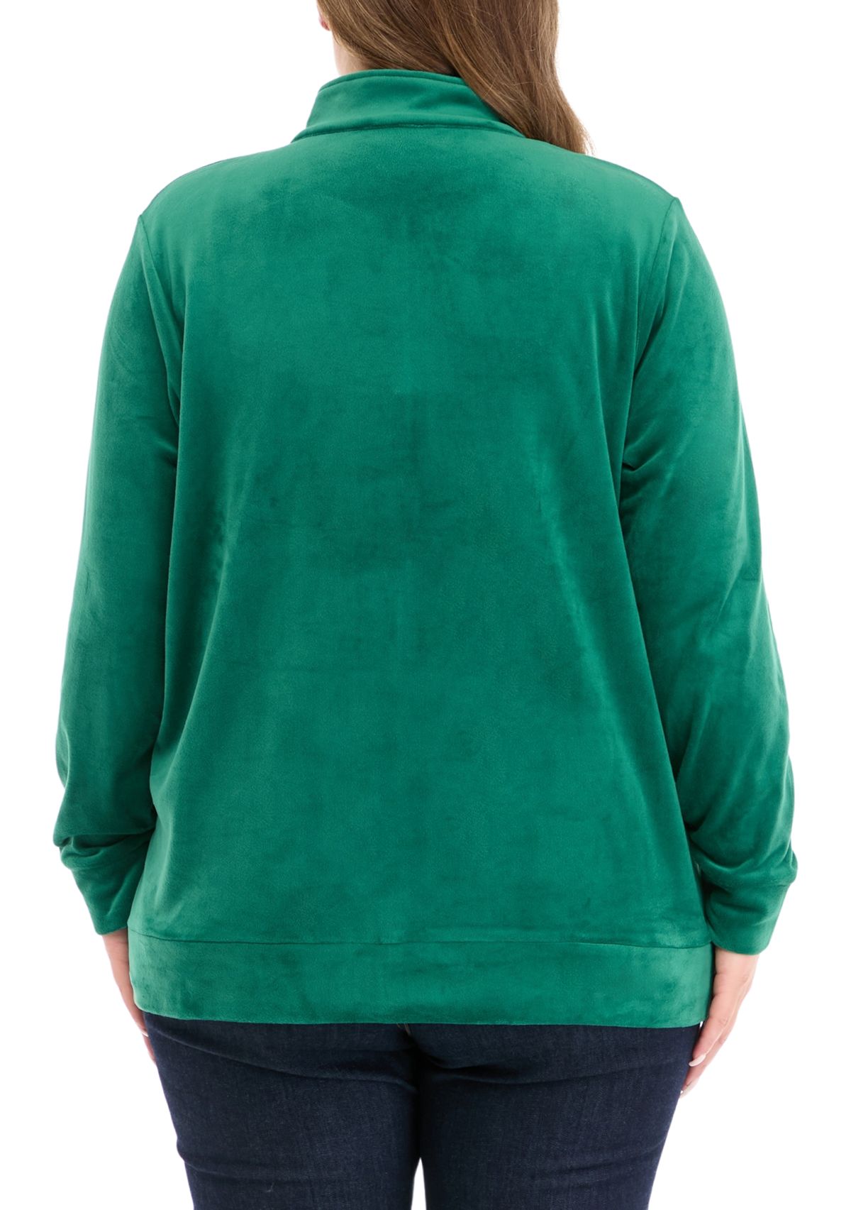 Plus Size Velour Zip Jacket