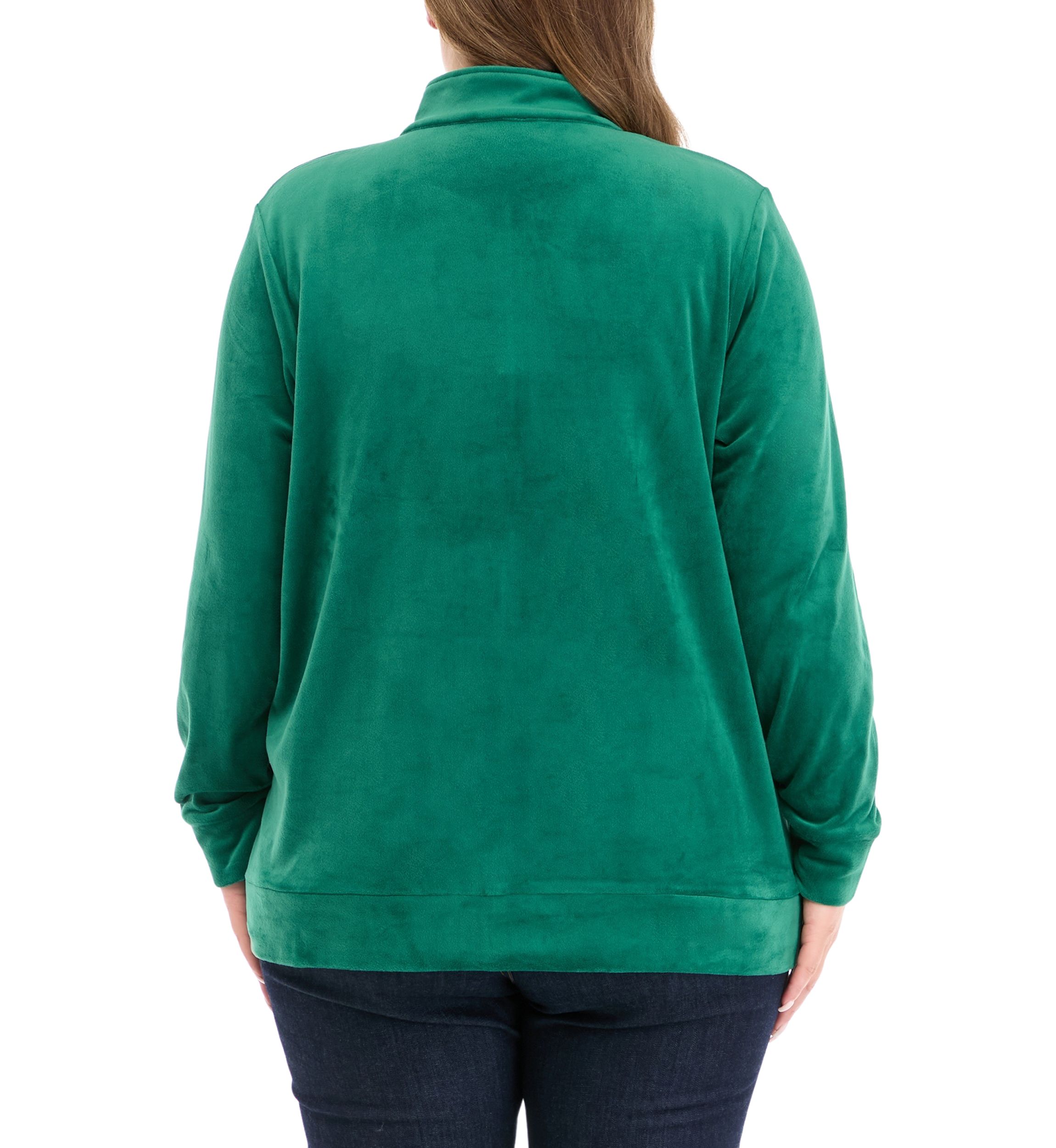 Plus Size Velour Zip Jacket