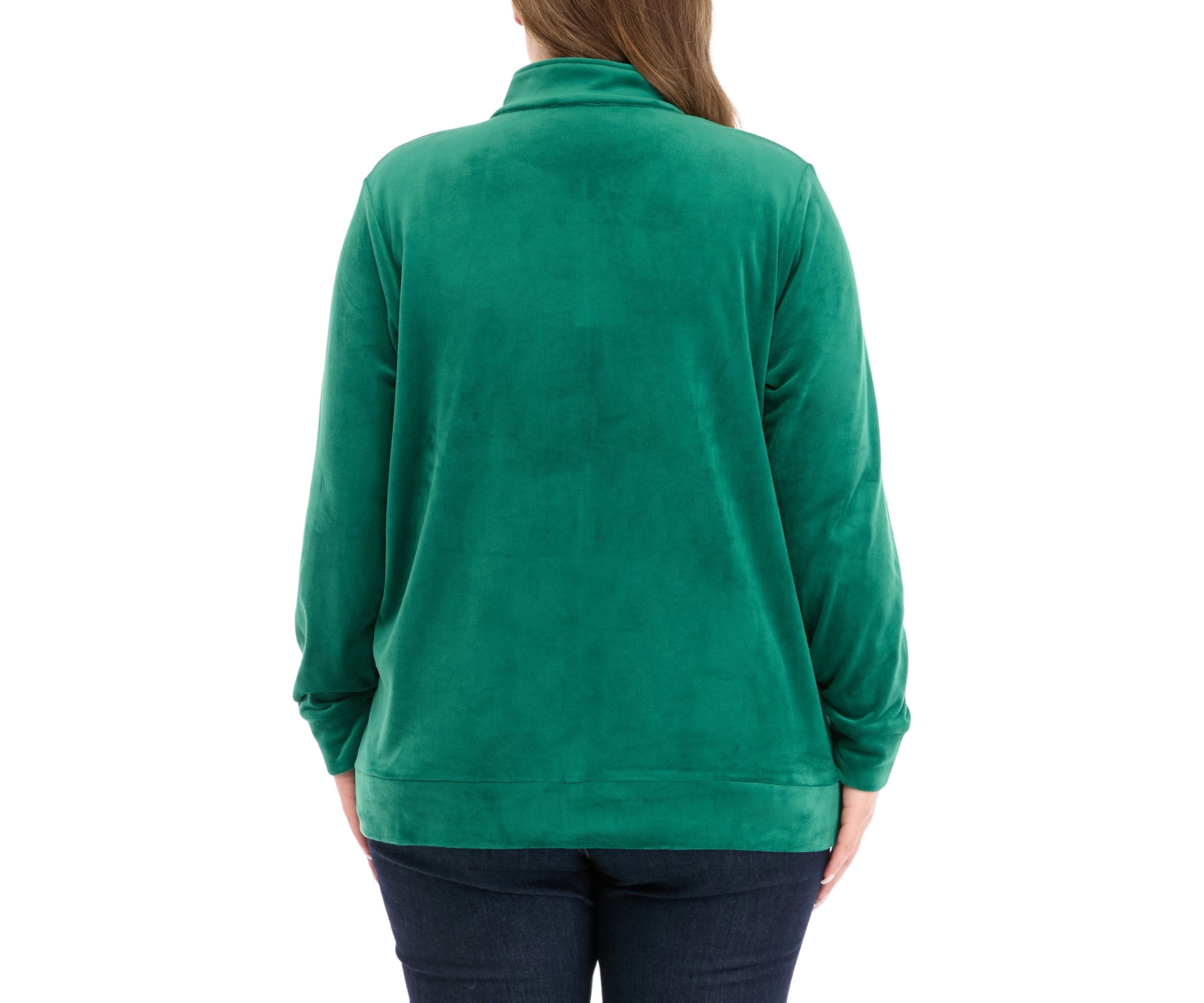 Plus Size Velour Zip Jacket