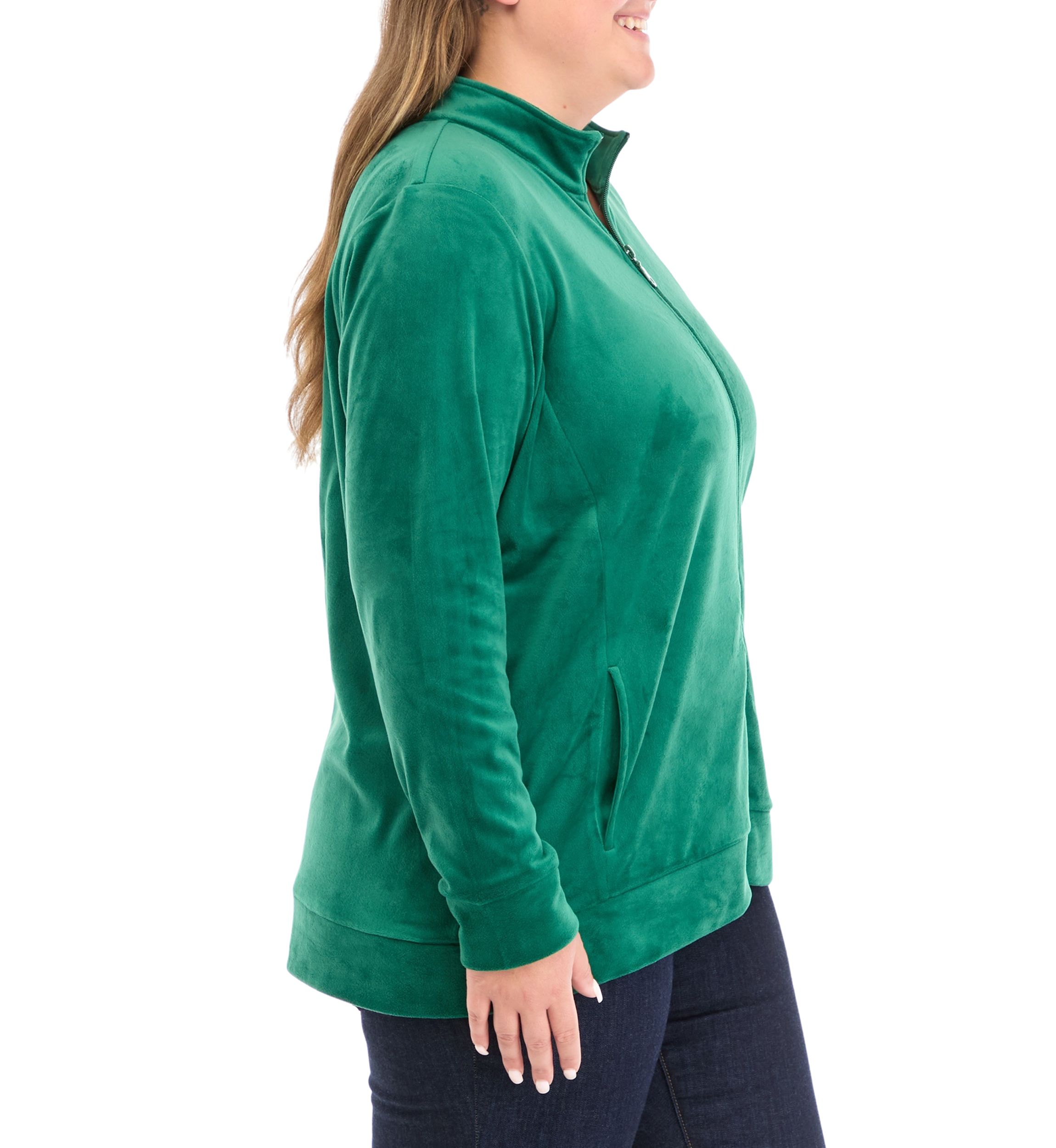 Plus Size Velour Zip Jacket