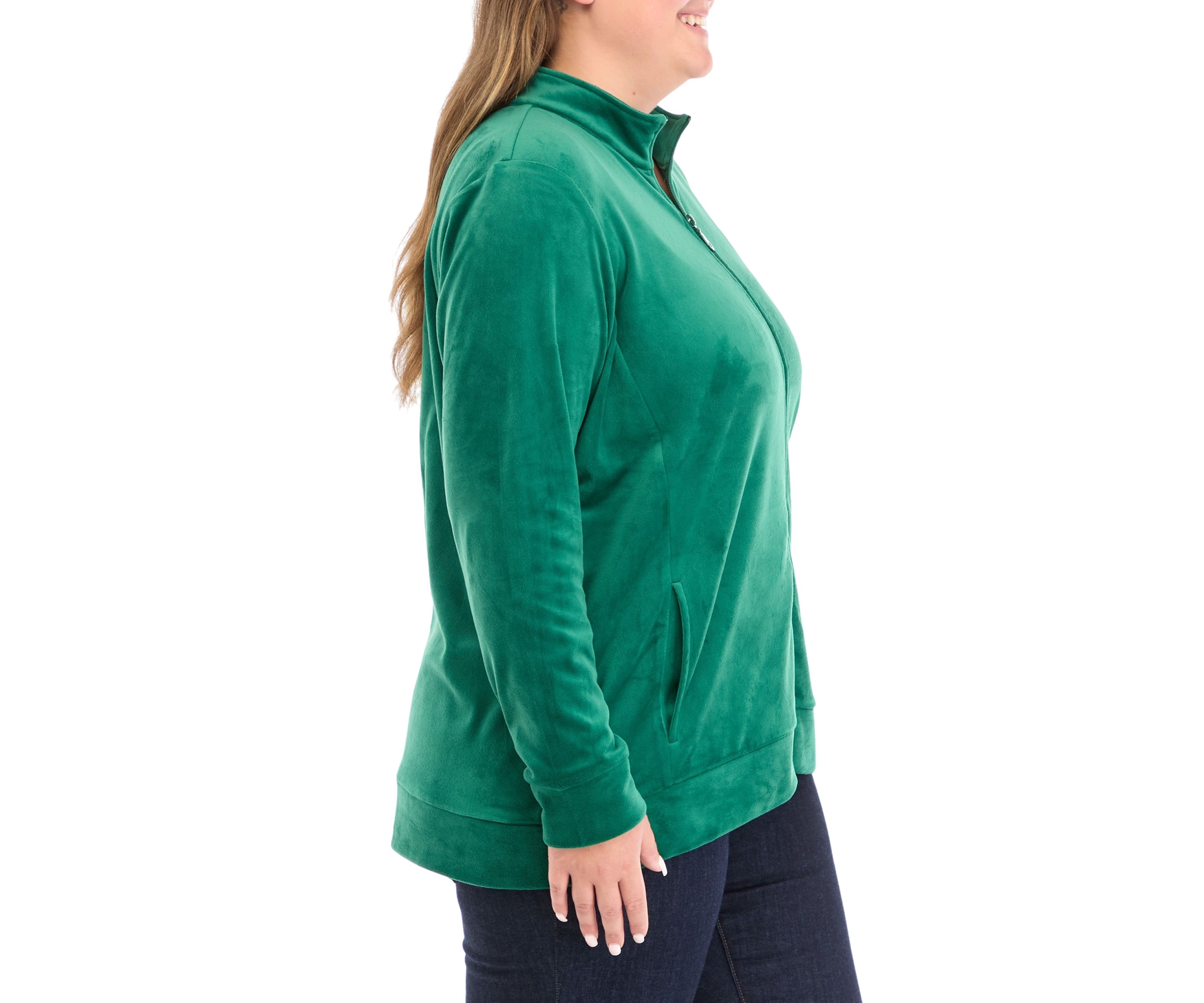 Plus Size Velour Zip Jacket