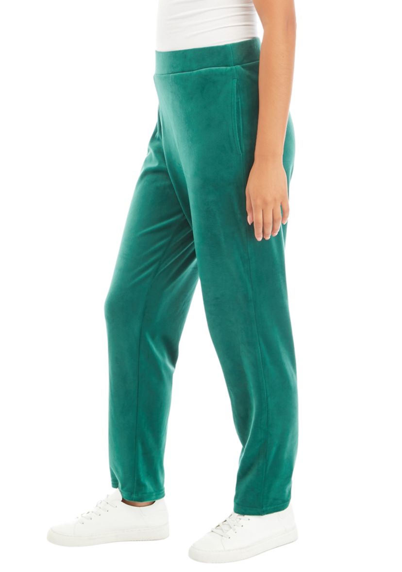Womens Velour Straight Pants