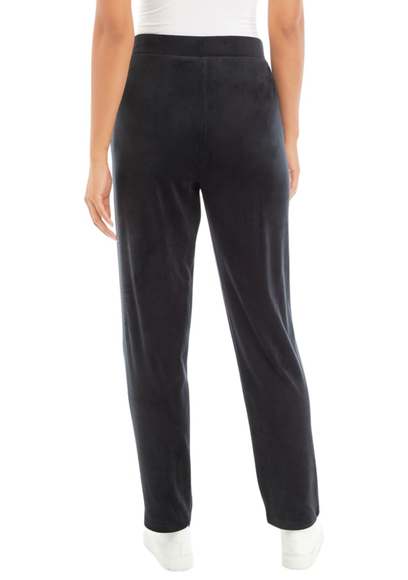 Petite Velour Straight Leg Pants