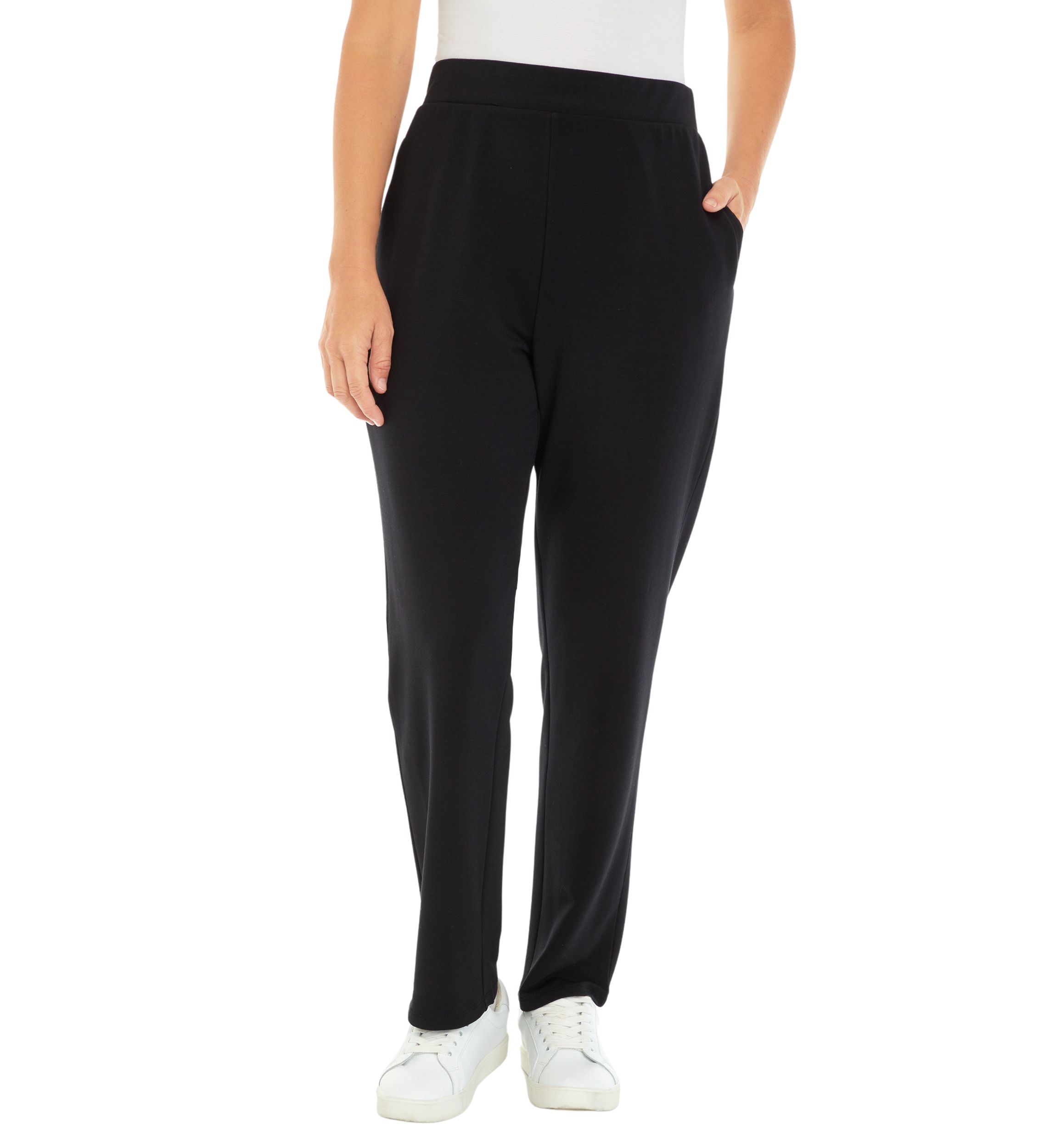 Womens Solid Straight Leg Pants