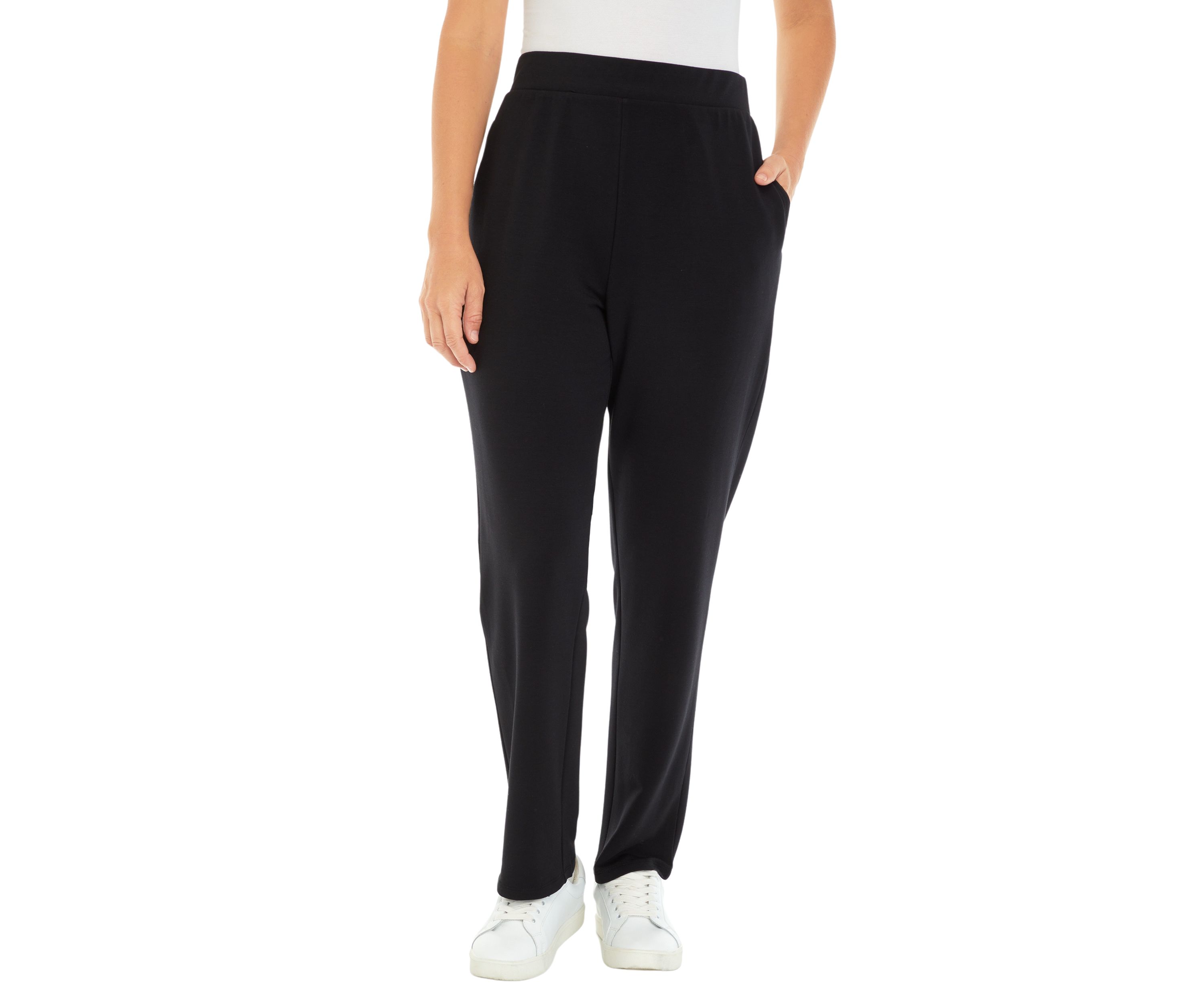 Womens Solid Straight Leg Pants