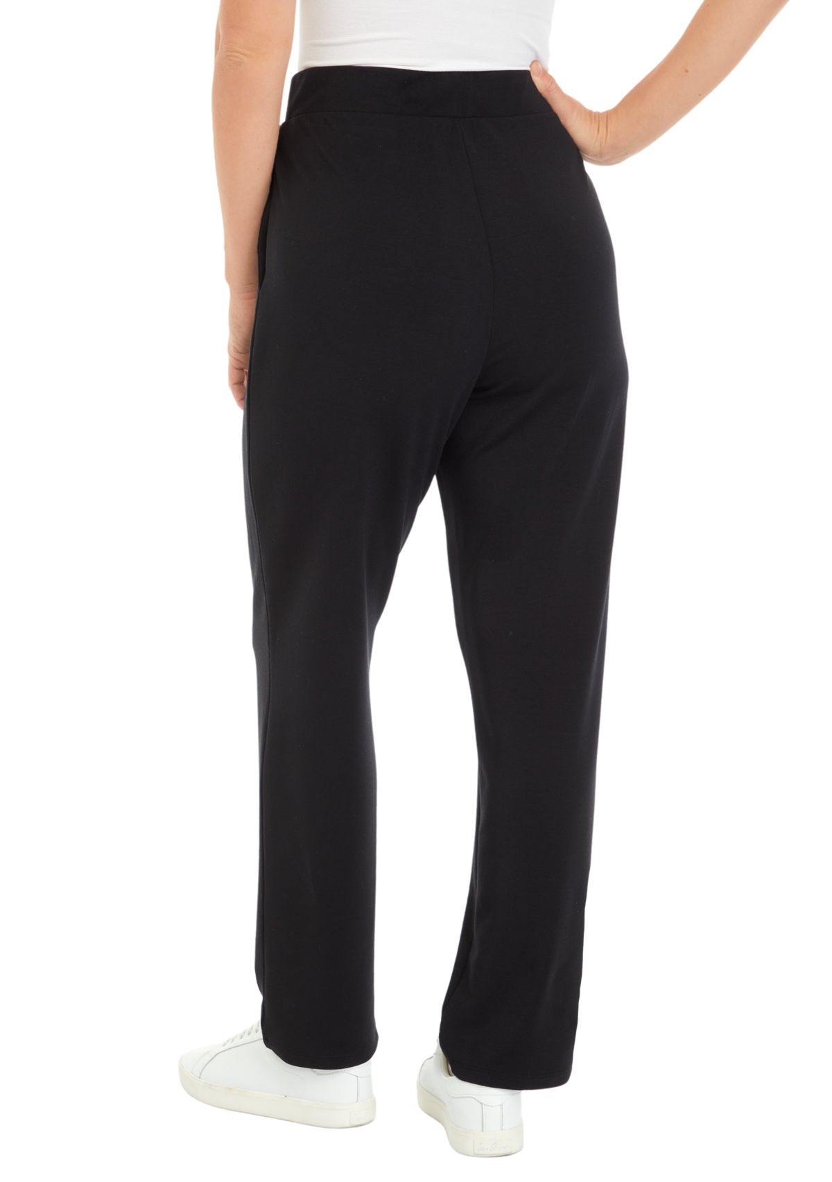 Womens Solid Straight Leg Pants