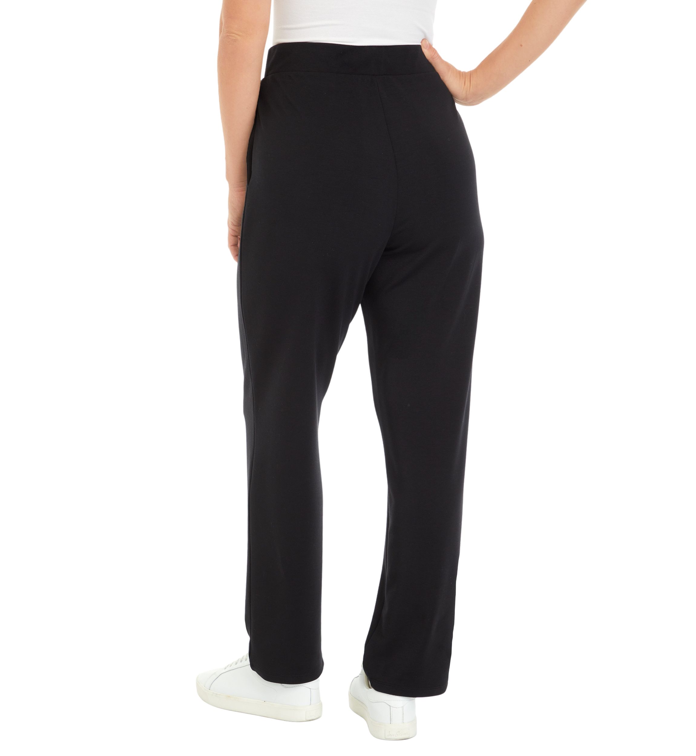 Womens Solid Straight Leg Pants