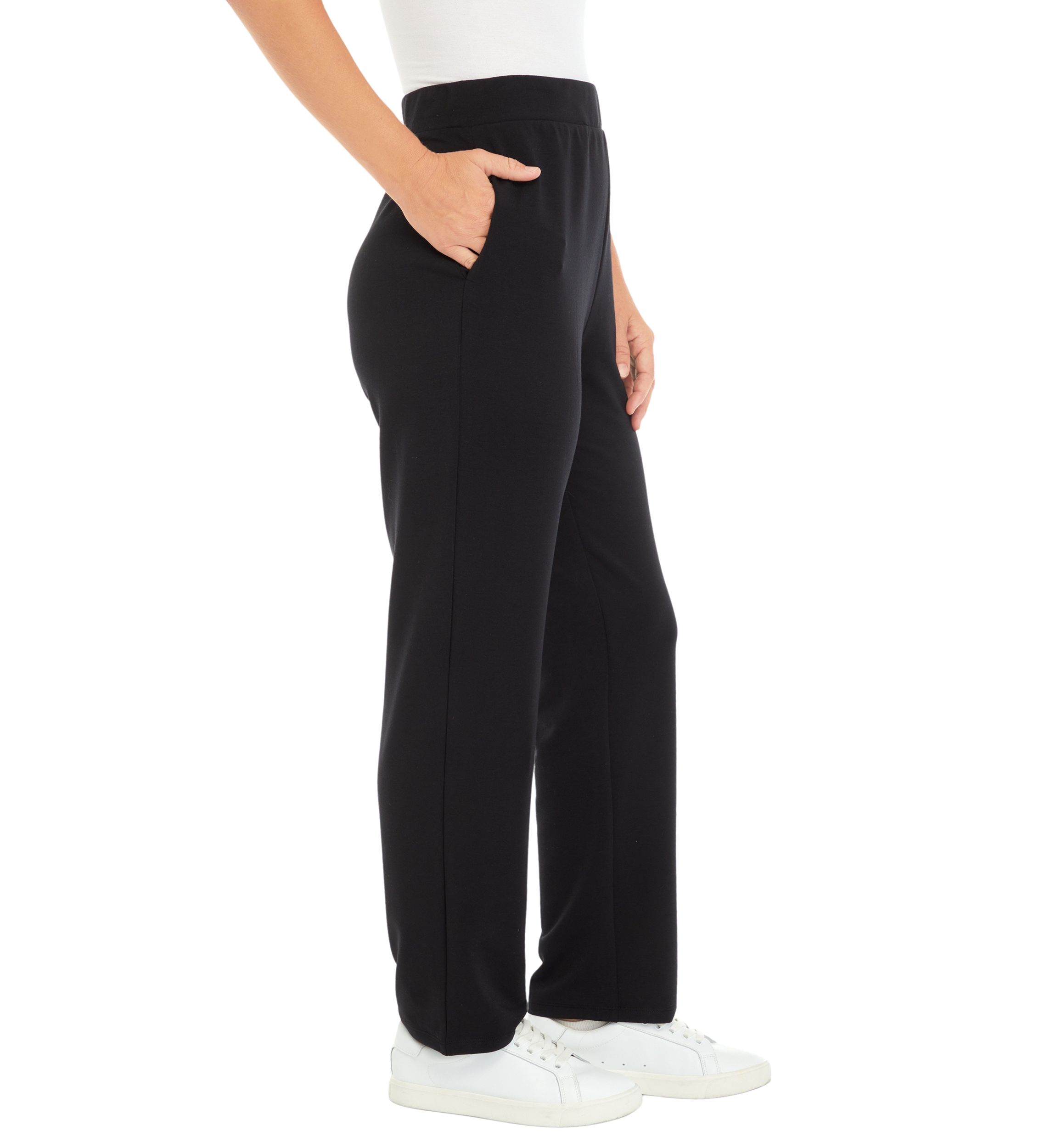 Womens Solid Straight Leg Pants