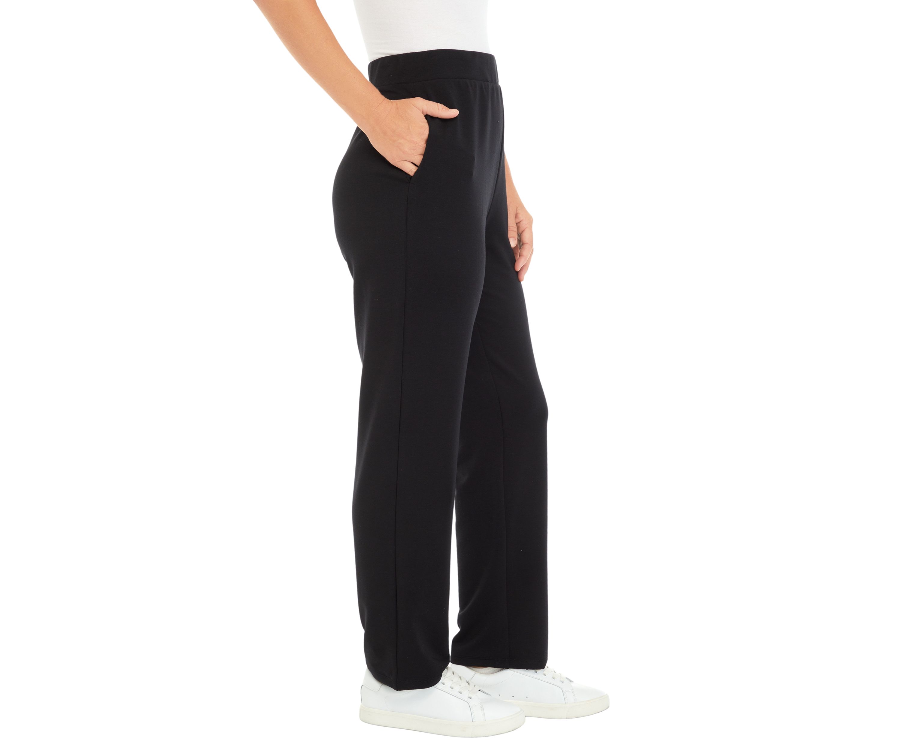 Womens Solid Straight Leg Pants