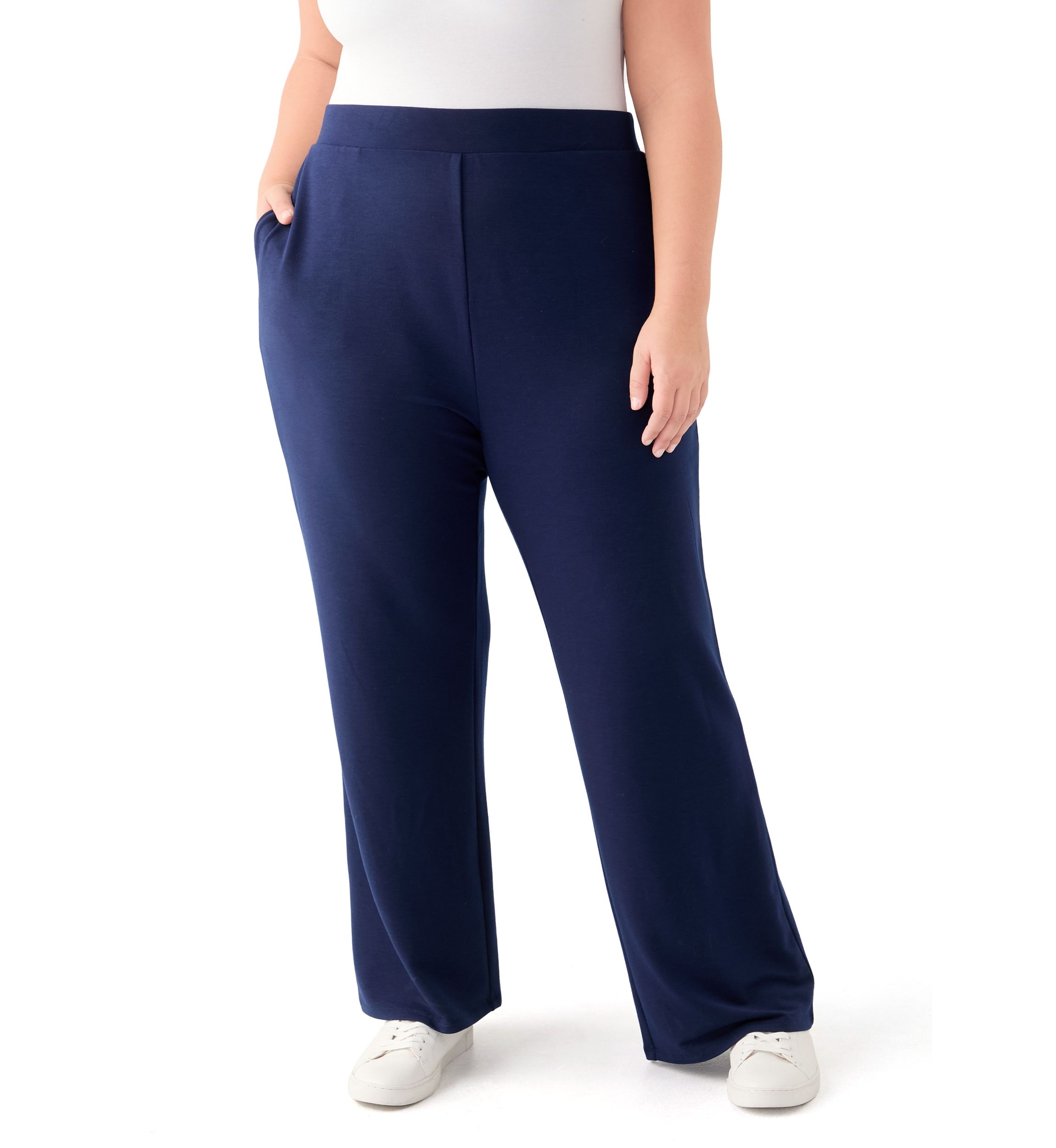 Plus Size Straight Leg Knit Pants