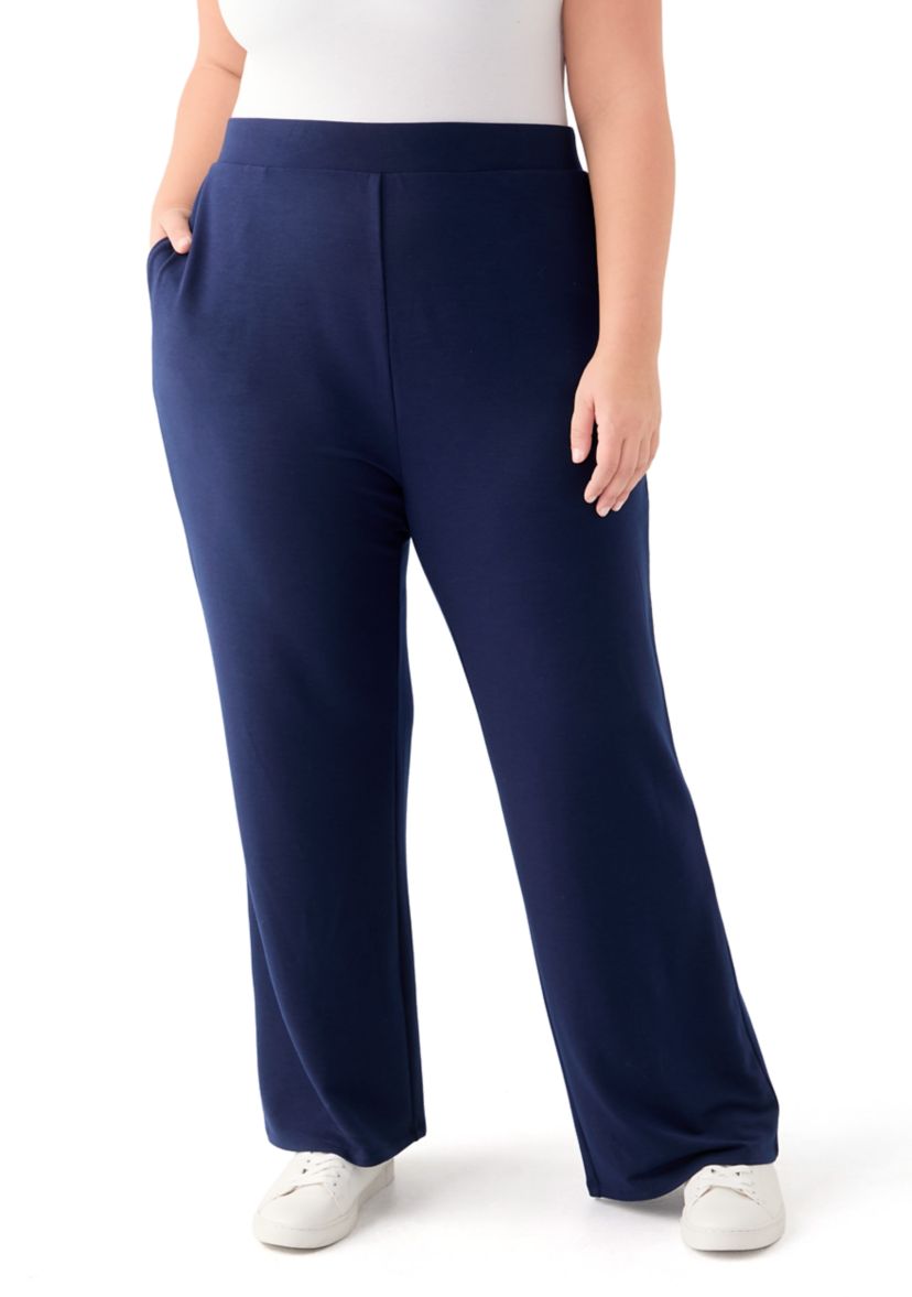 Plus Size Straight Leg Knit Pants
