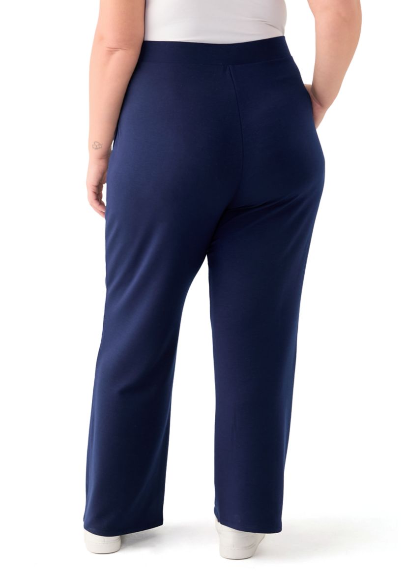 Plus Size Straight Leg Knit Pants