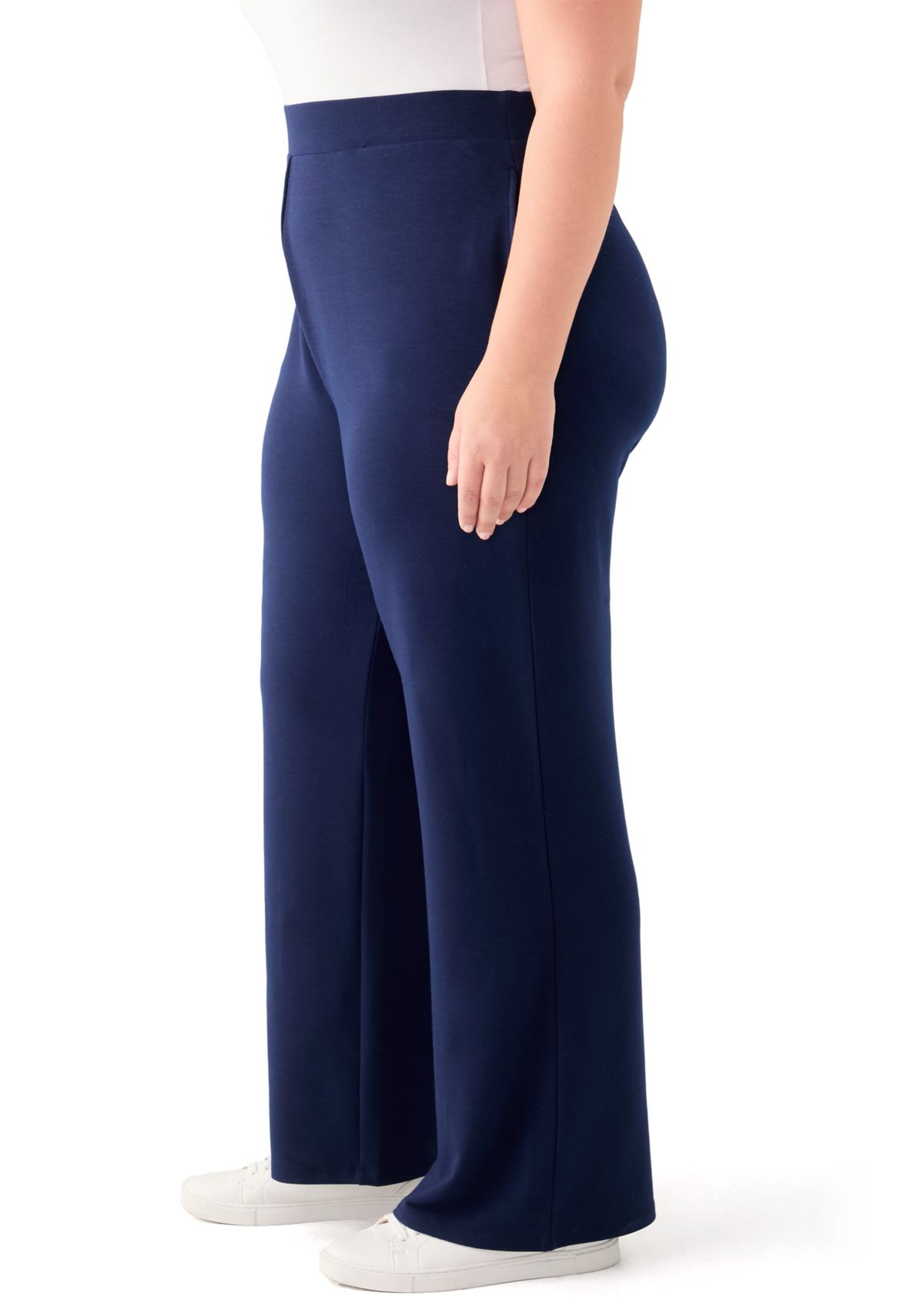 Plus Size Straight Leg Knit Pants