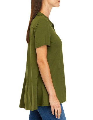 Kim Rogers® Women's Short Sleeve Button Front Tunic