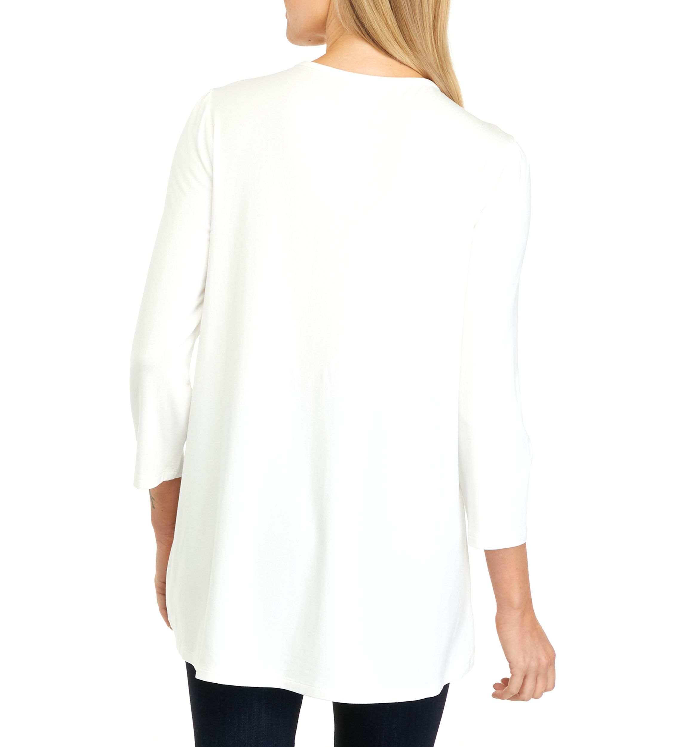 Womens 3/4 Sleeve Button Shoulder Julianna Top