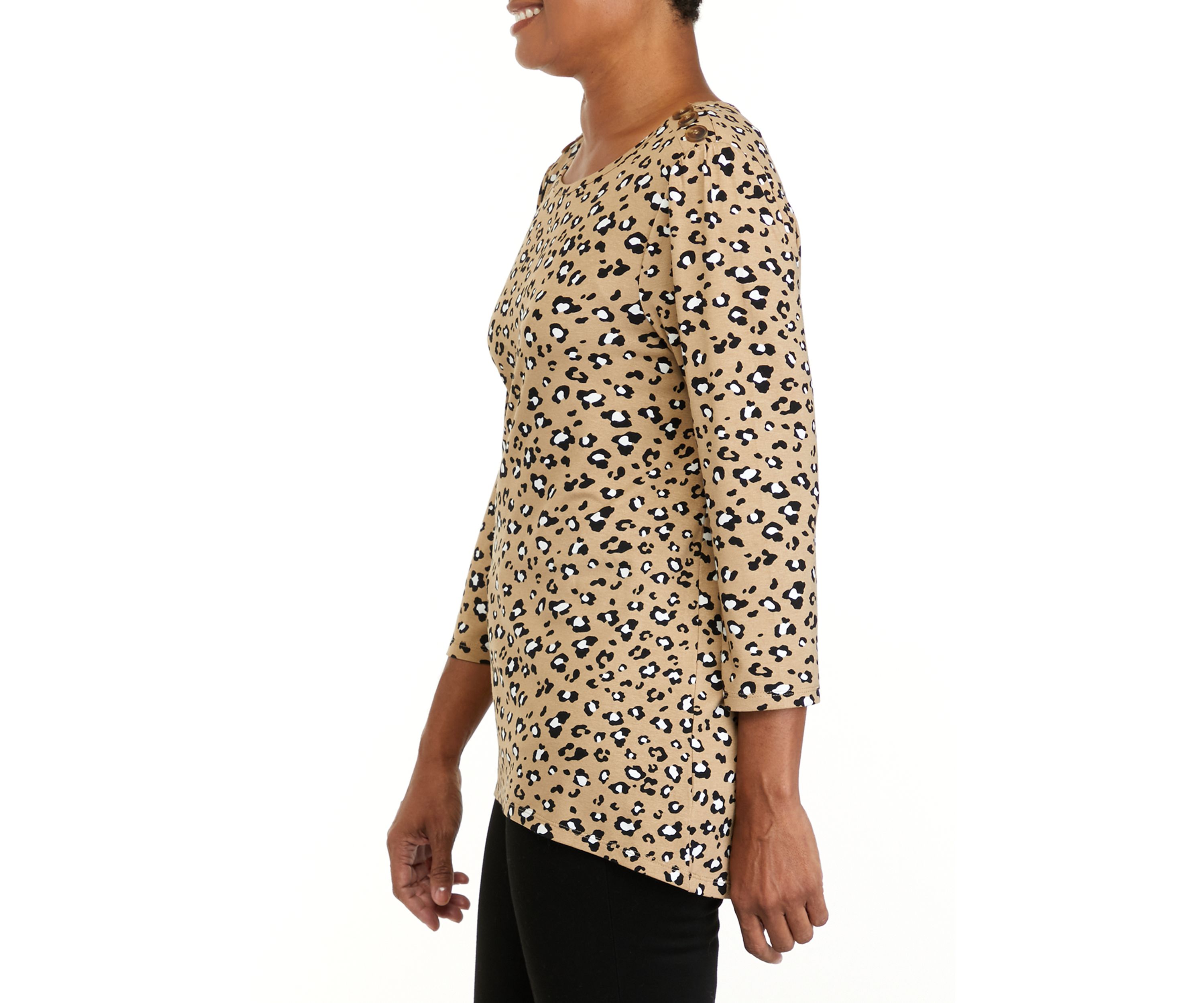 Womens 3/4 Sleeve Printed T-Shirt 