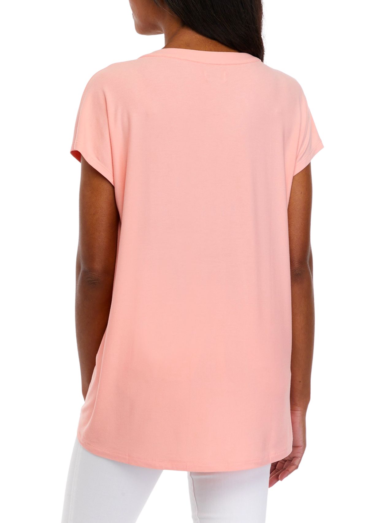 Womens Short Sleeve Split Neck Suzette Shirt