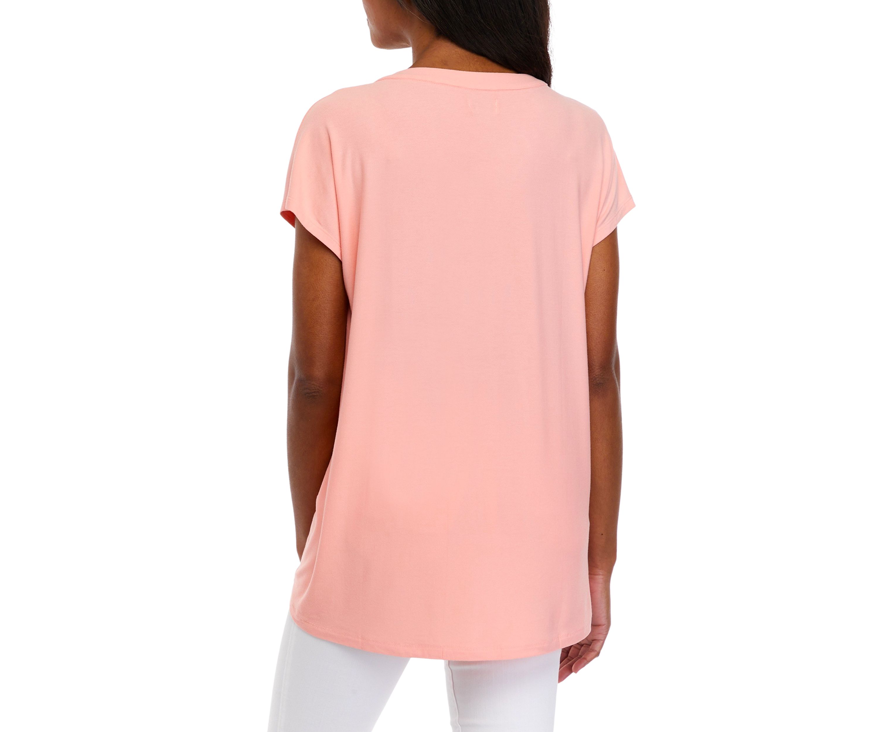 Womens Short Sleeve Split Neck Suzette Shirt