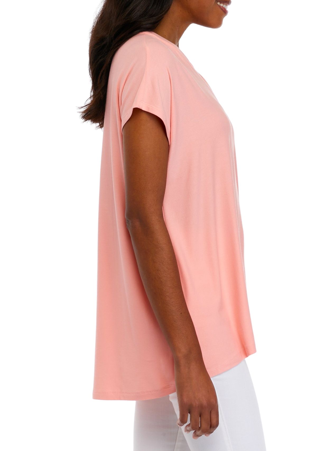 Womens Short Sleeve Split Neck Suzette Shirt