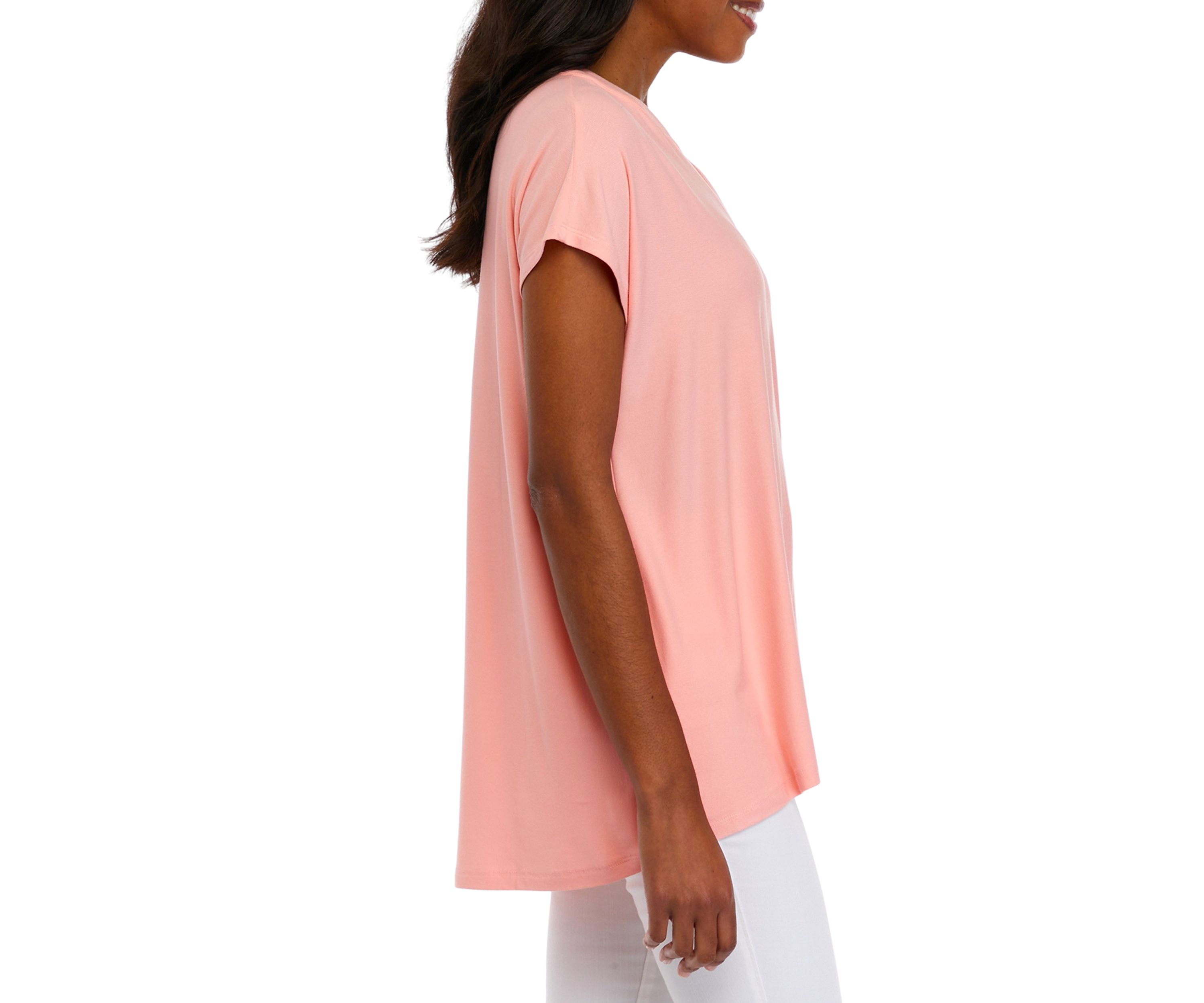 Womens Short Sleeve Split Neck Suzette Shirt