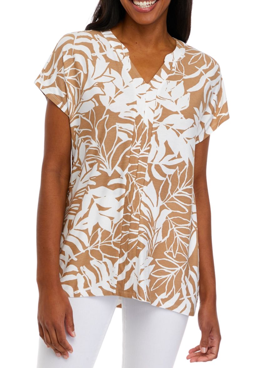 Womens Short Sleeve Split Neck Suzette Shirt