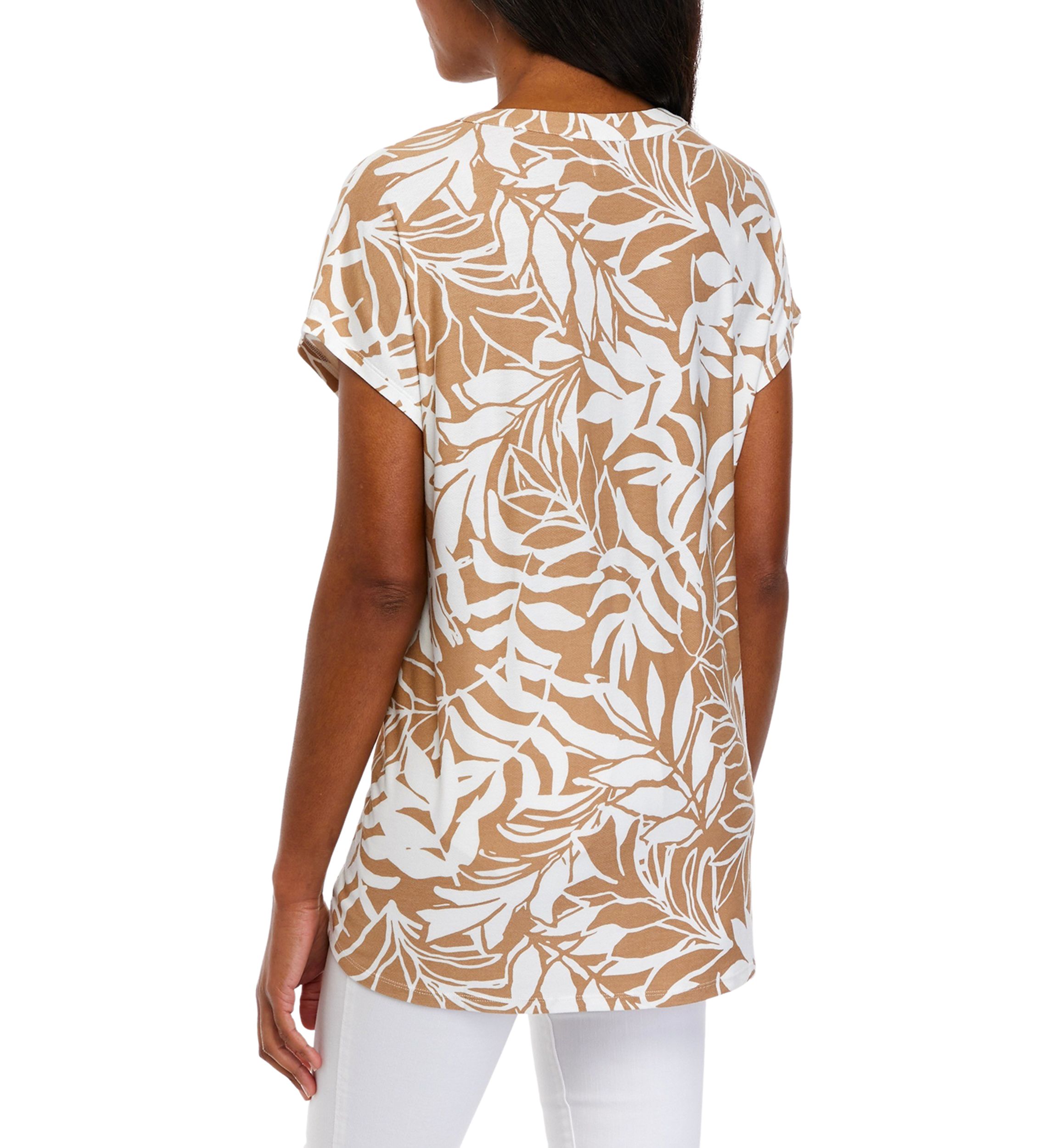 Womens Short Sleeve Split Neck Suzette Shirt