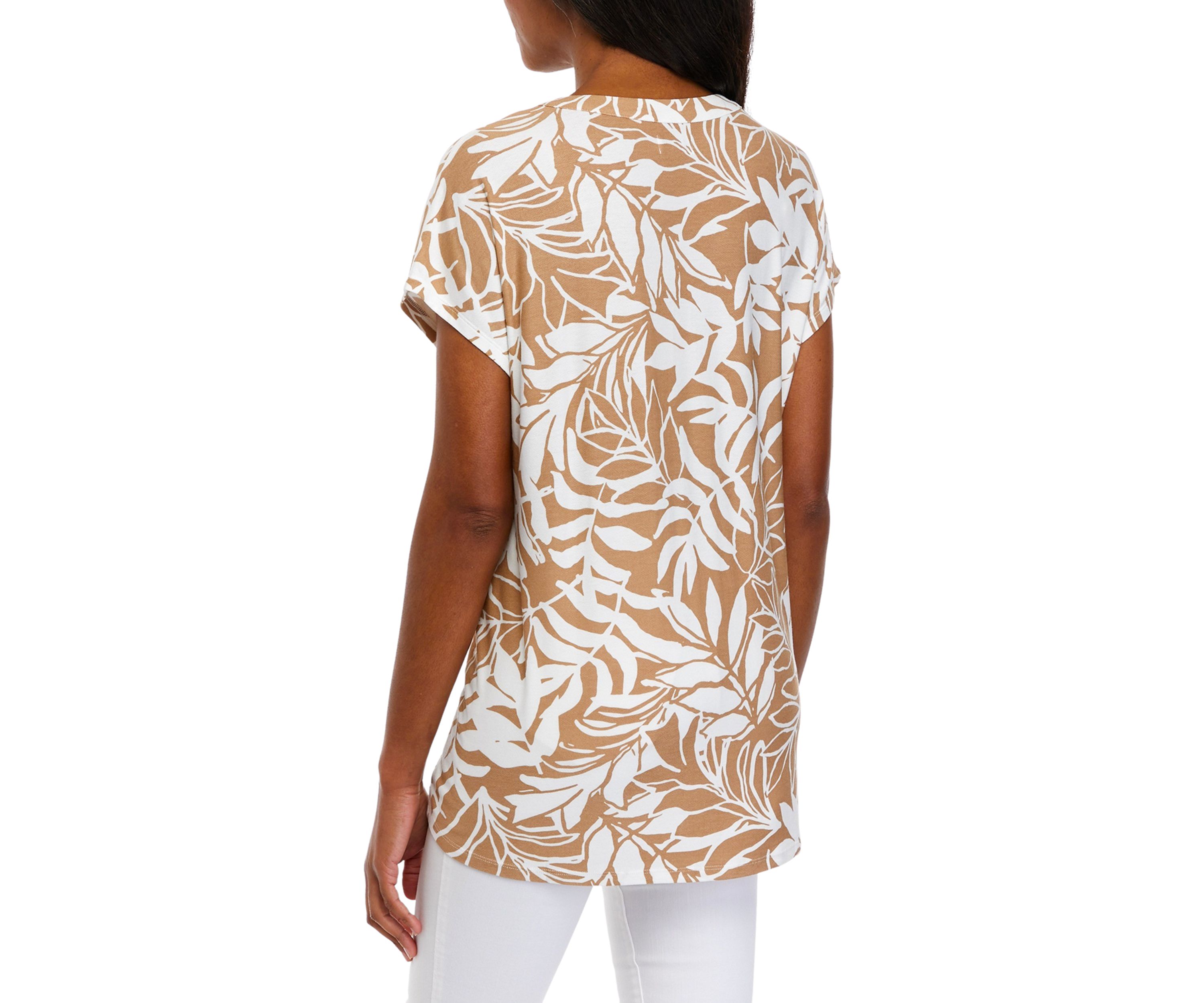 Womens Short Sleeve Split Neck Suzette Shirt