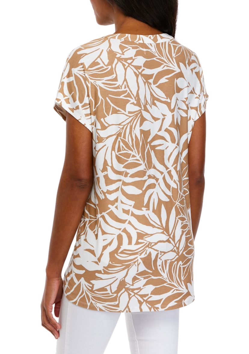 Womens Short Sleeve Split Neck Suzette Shirt