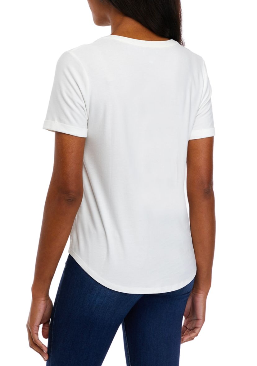 Womens Short Sleeve Pocket Suzette Top
