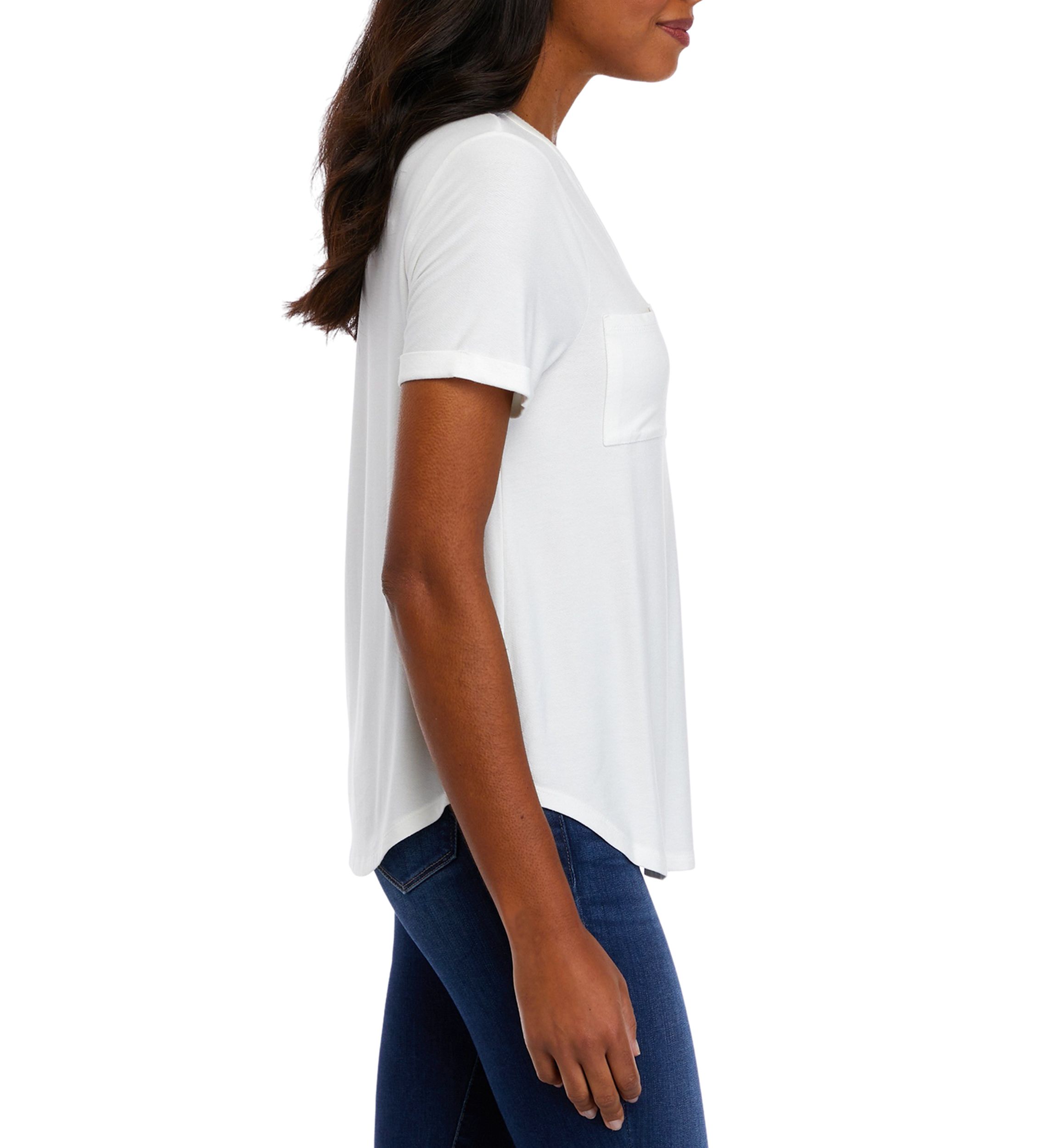Womens Short Sleeve Pocket Suzette Top