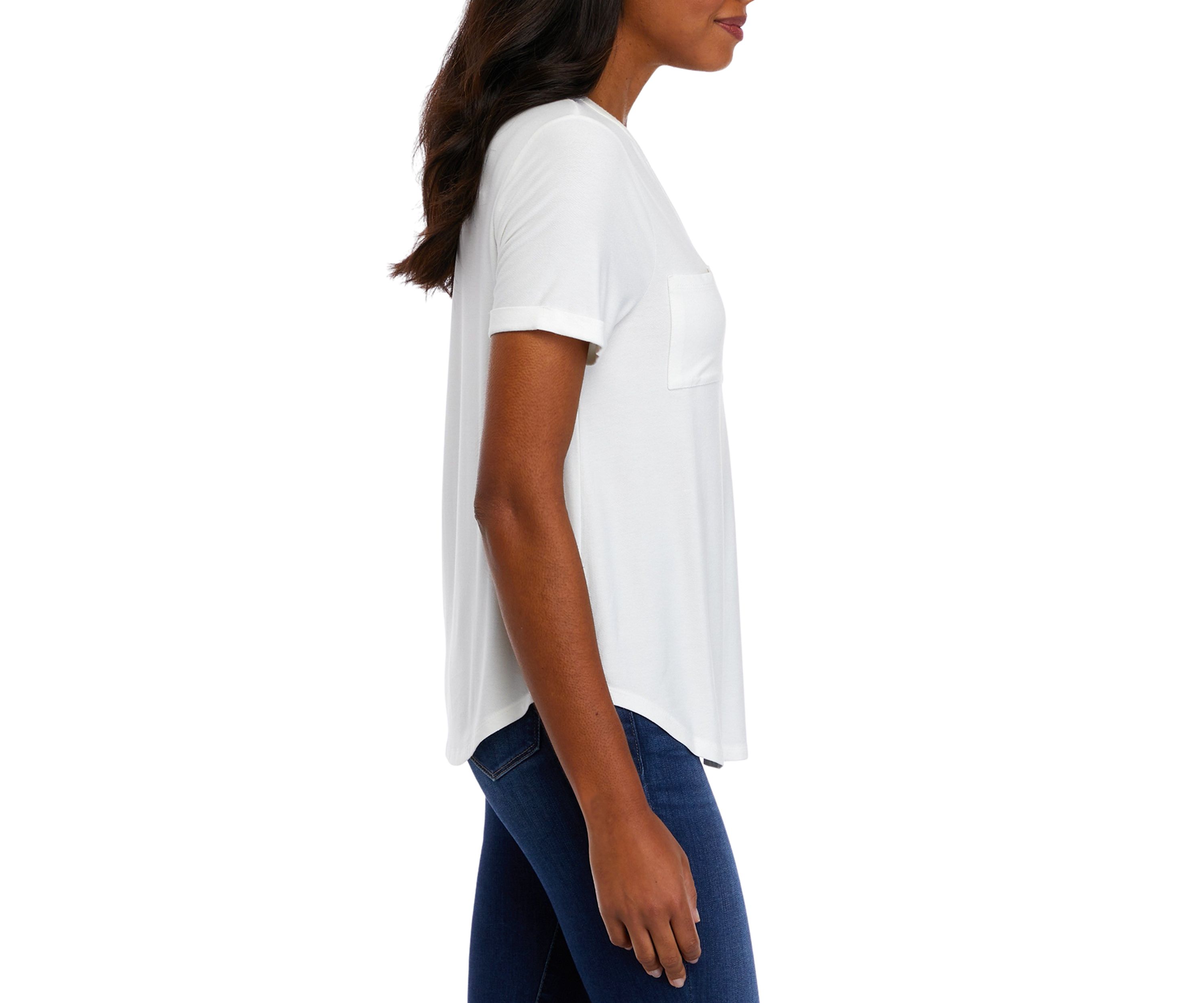 Womens Short Sleeve Pocket Suzette Top