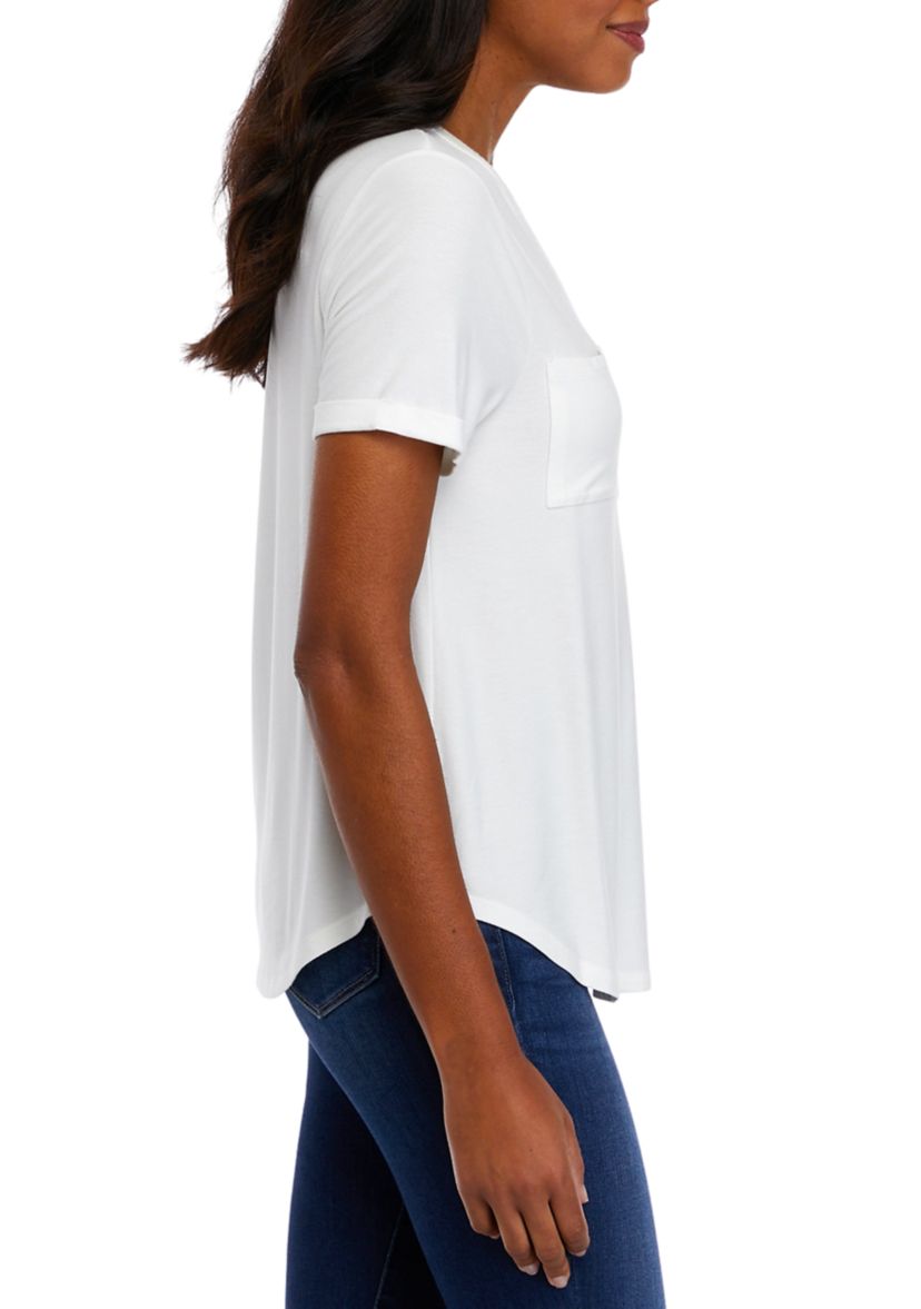 Womens Short Sleeve Pocket Suzette Top
