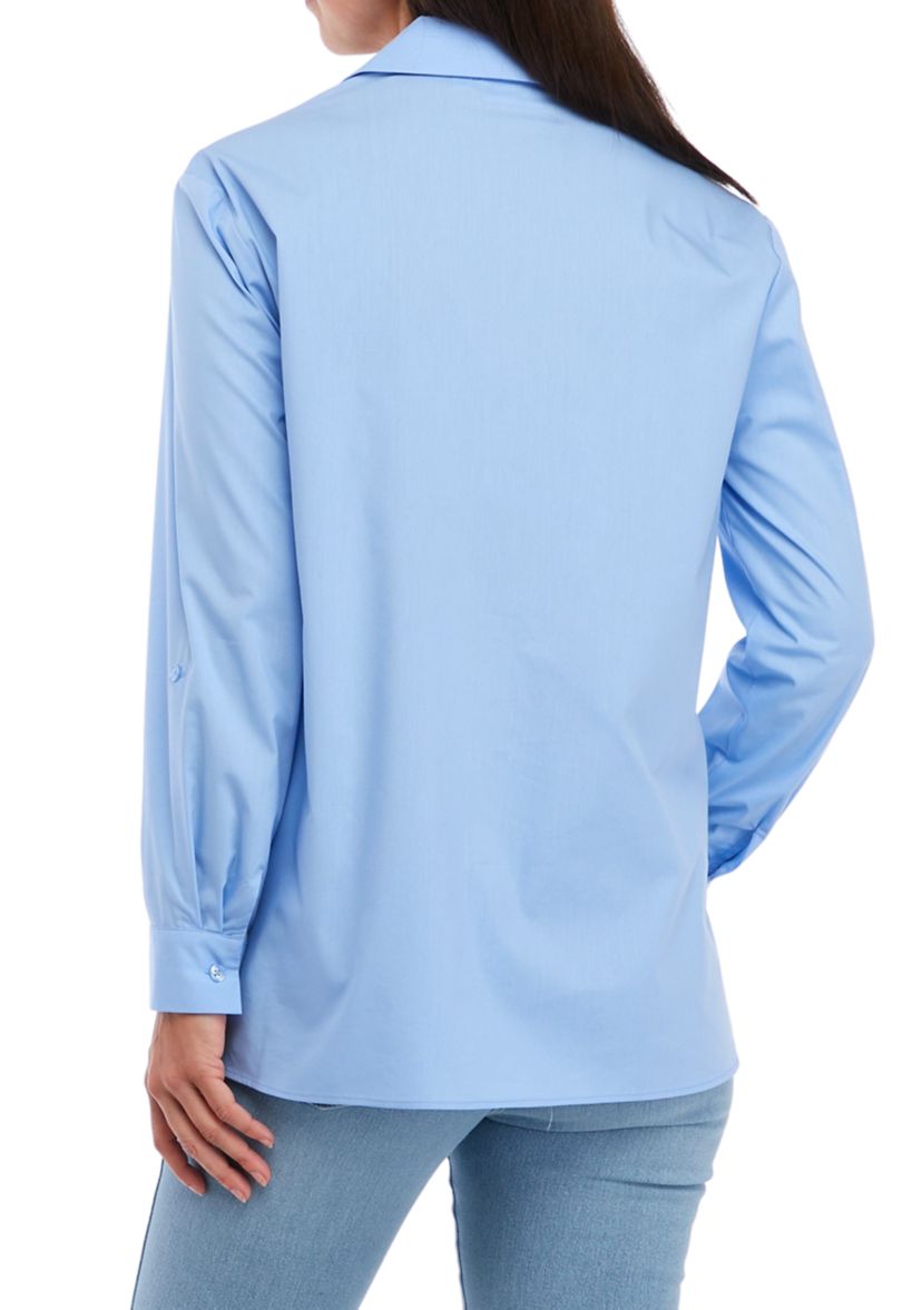 Womens Long Sleeve Henley Tunic Shirt