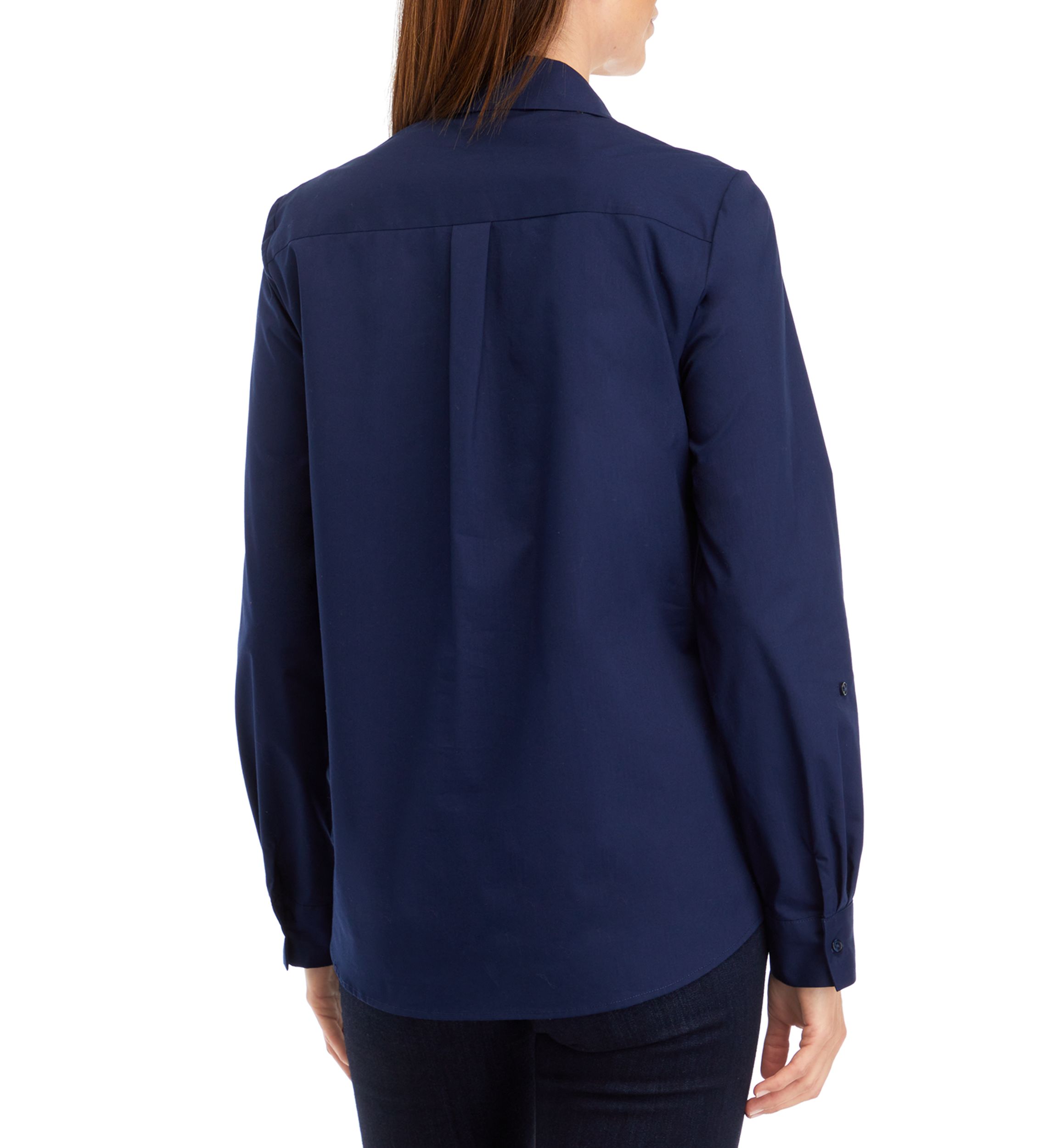 Womens Y-Neck Button Down Shirt 