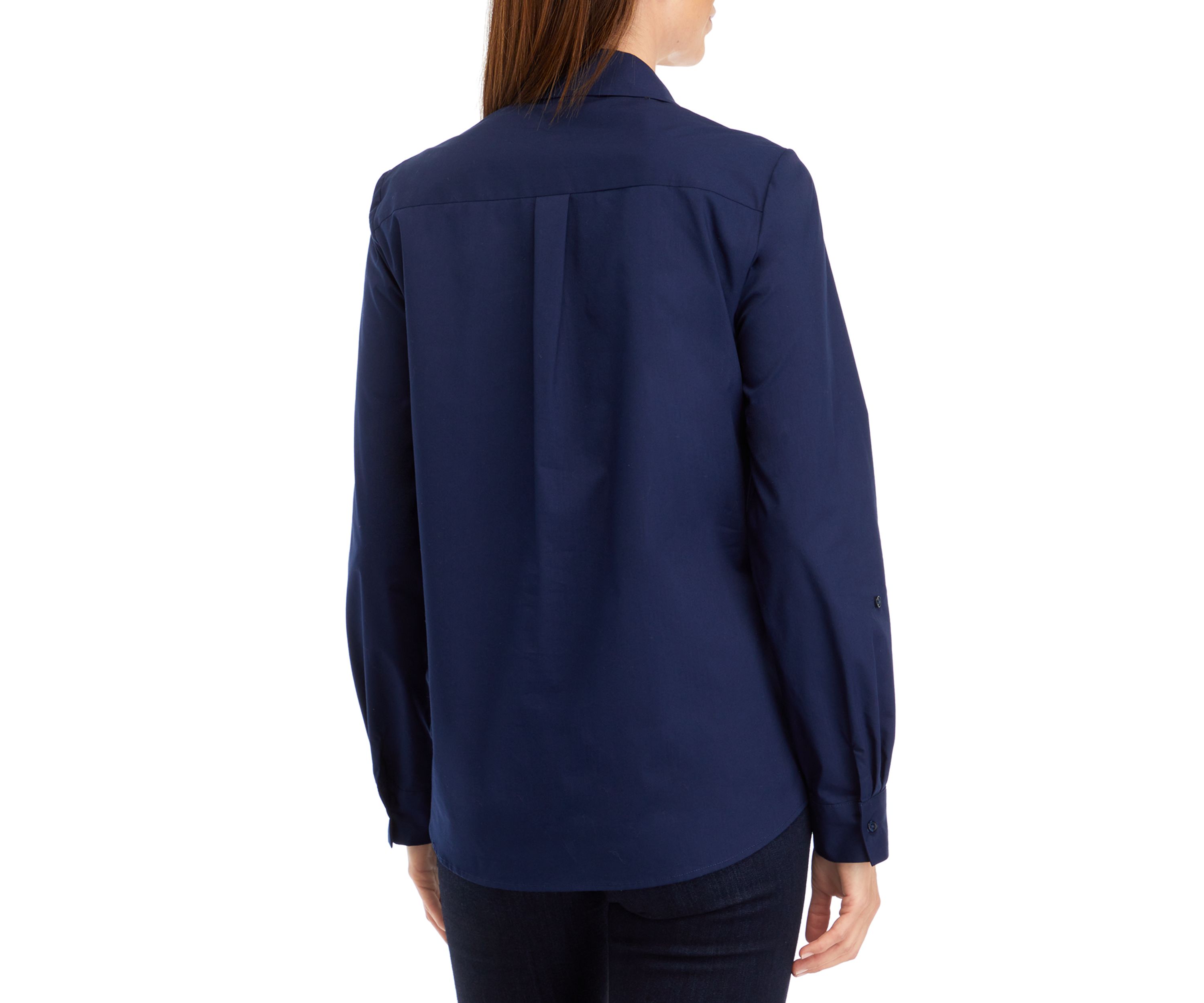 Womens Y-Neck Button Down Shirt 