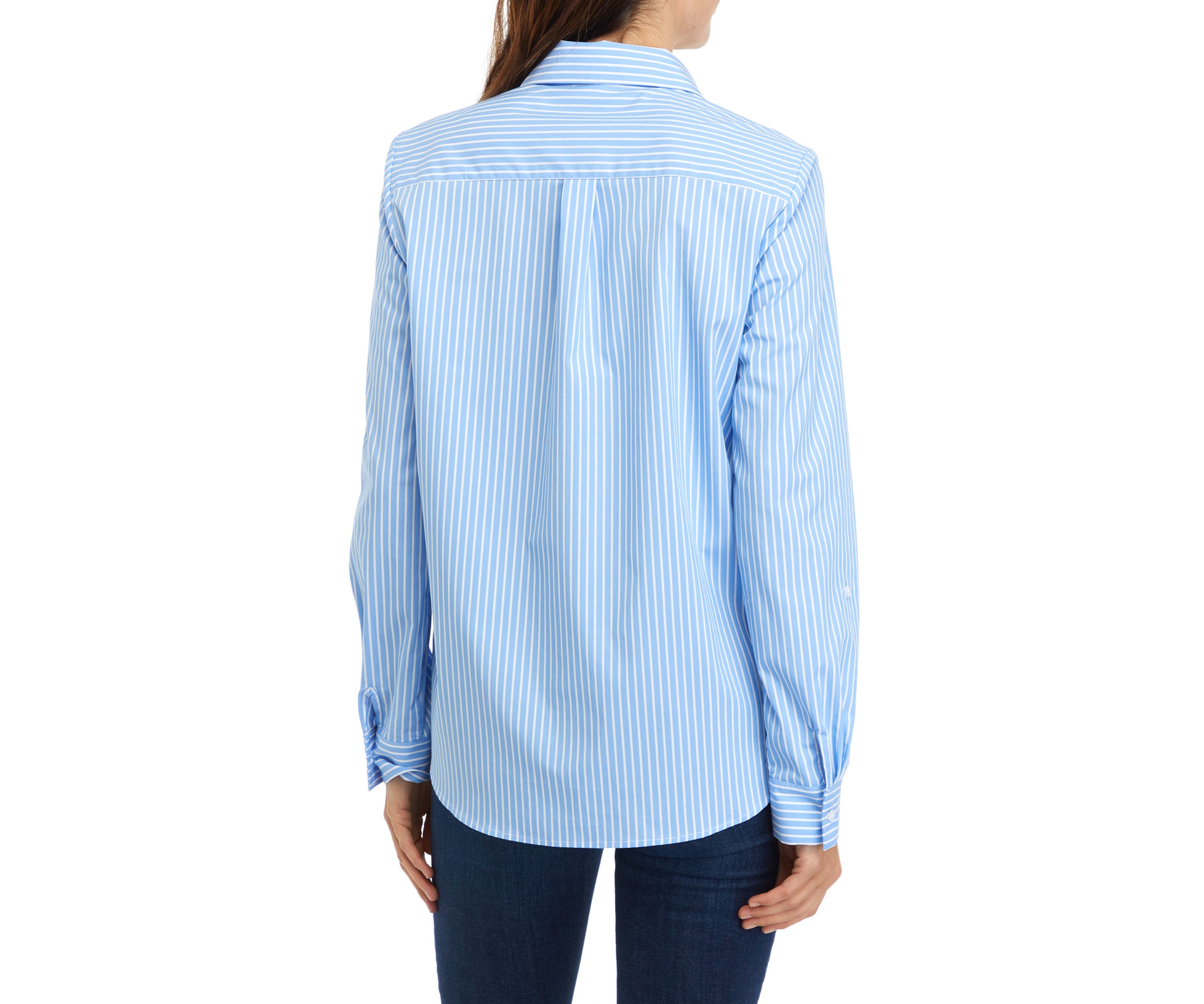 	  Womens Y-Neck Button Down Shirt 