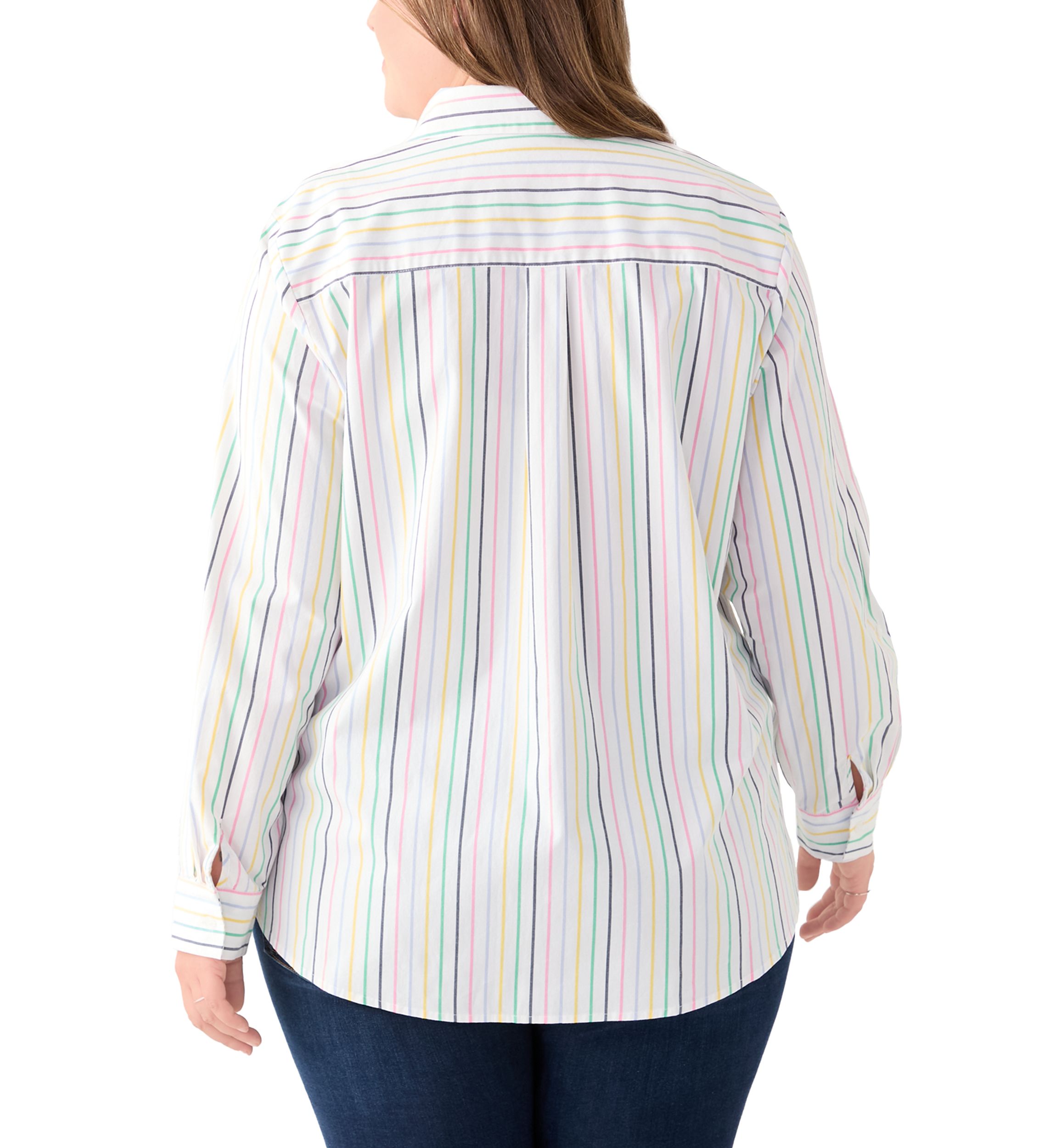 Plus Size Y-Neck Button Down Shirt 